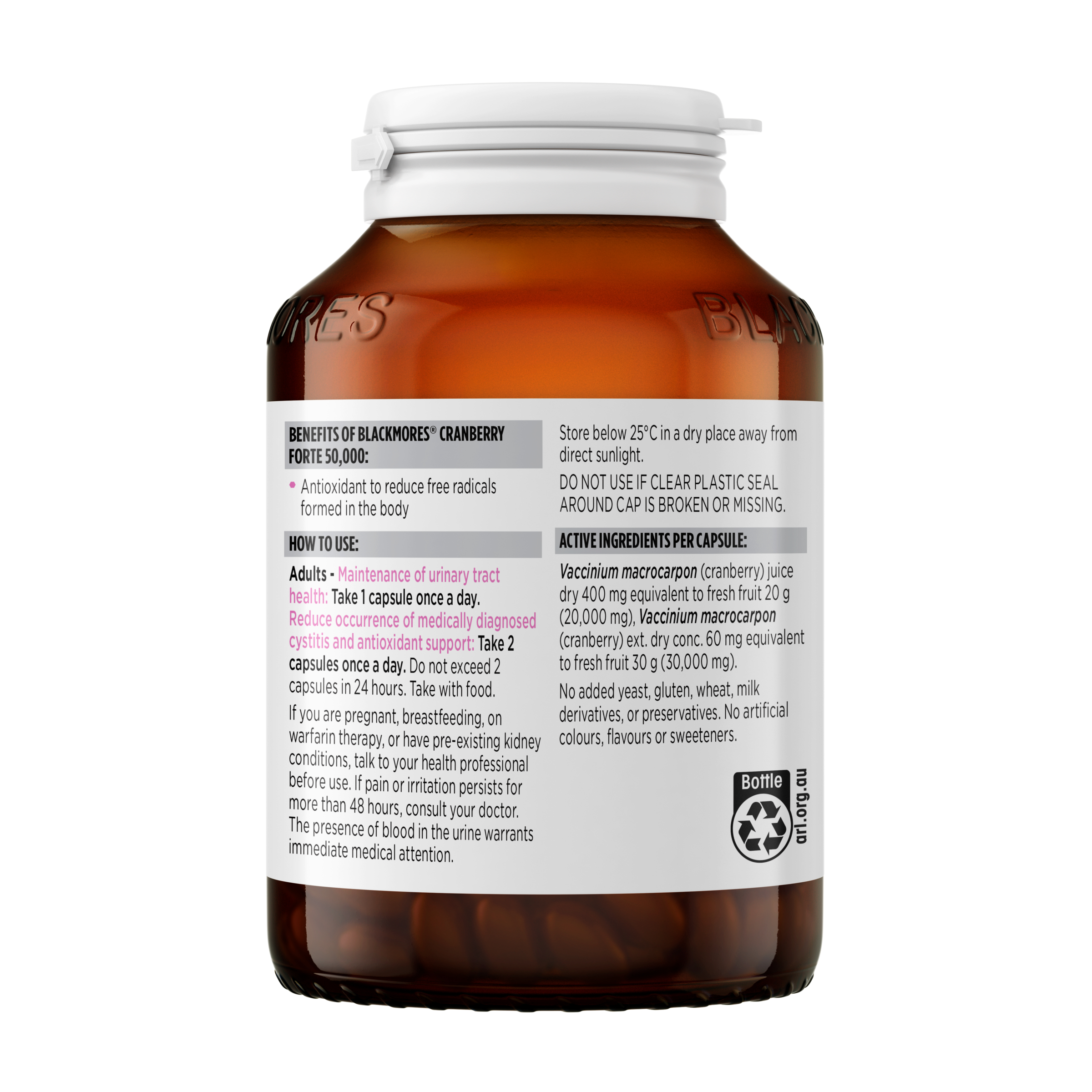 Blackmores Cranberry Forte 50000mg - 90 capsules - Image 3