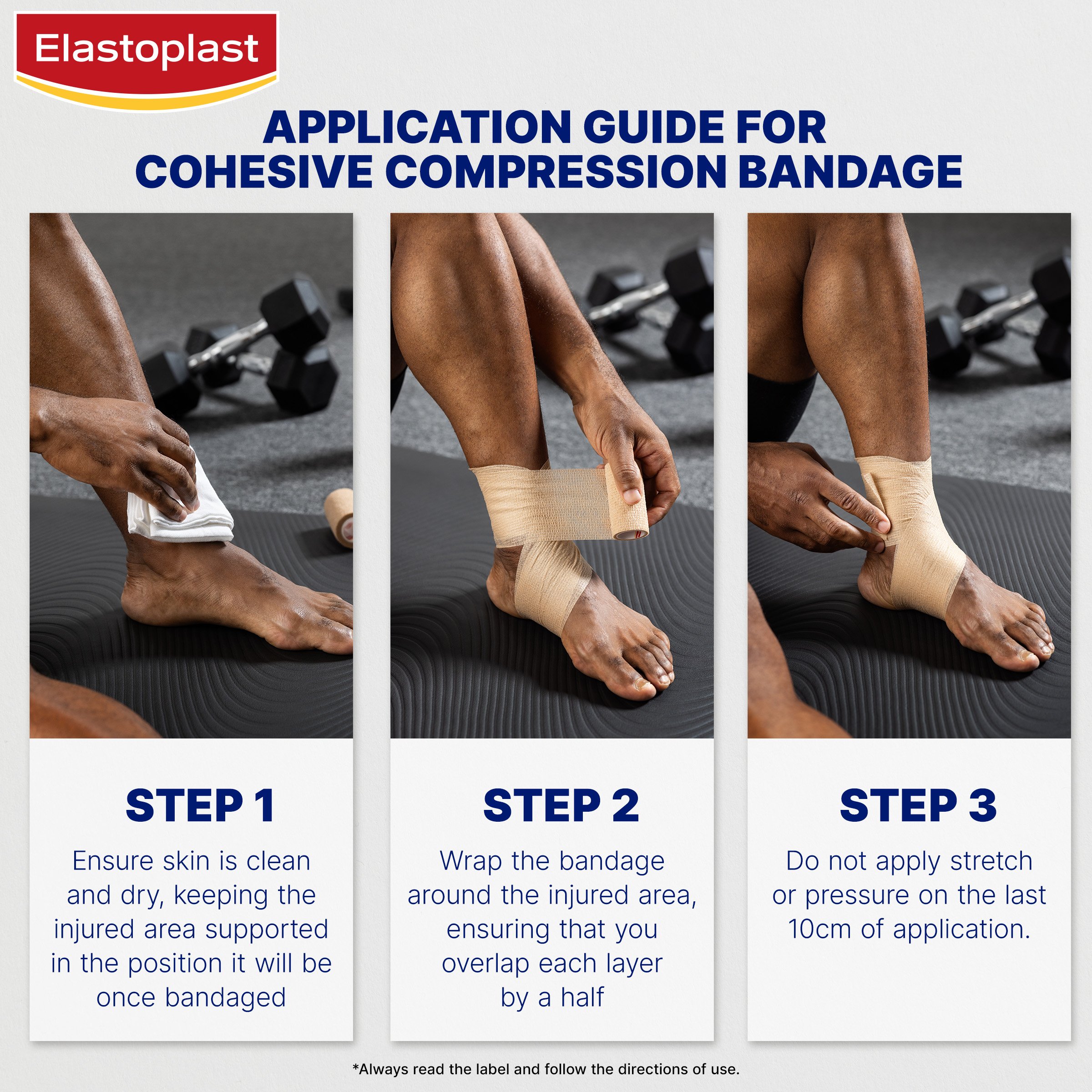 Elastoplast Sport Cohesive Bandage Flesh Tan 7.5cm X 4.5m 1 roll - Image 10