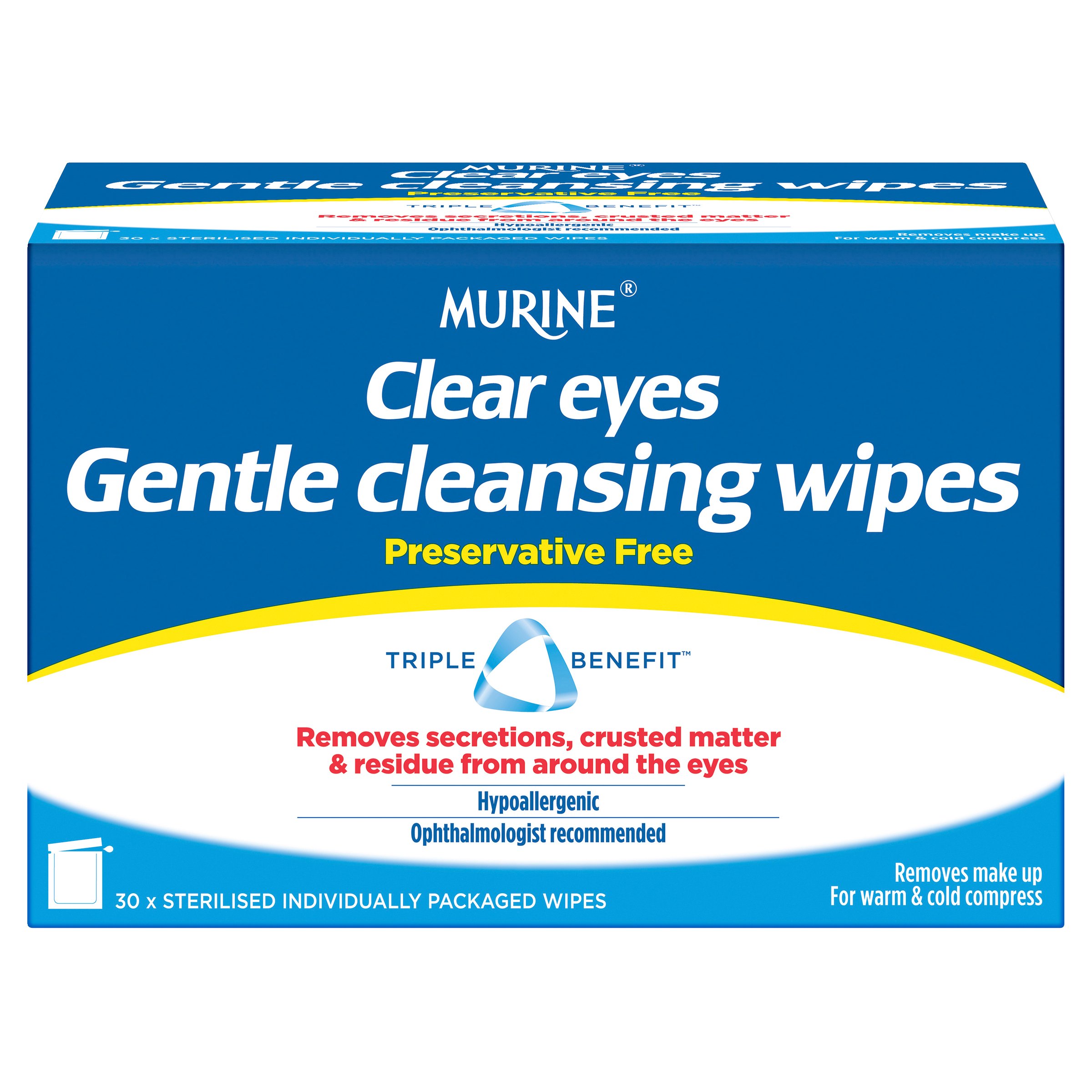 Murine Clear Eyes Wipes 30 sachets - Image 1