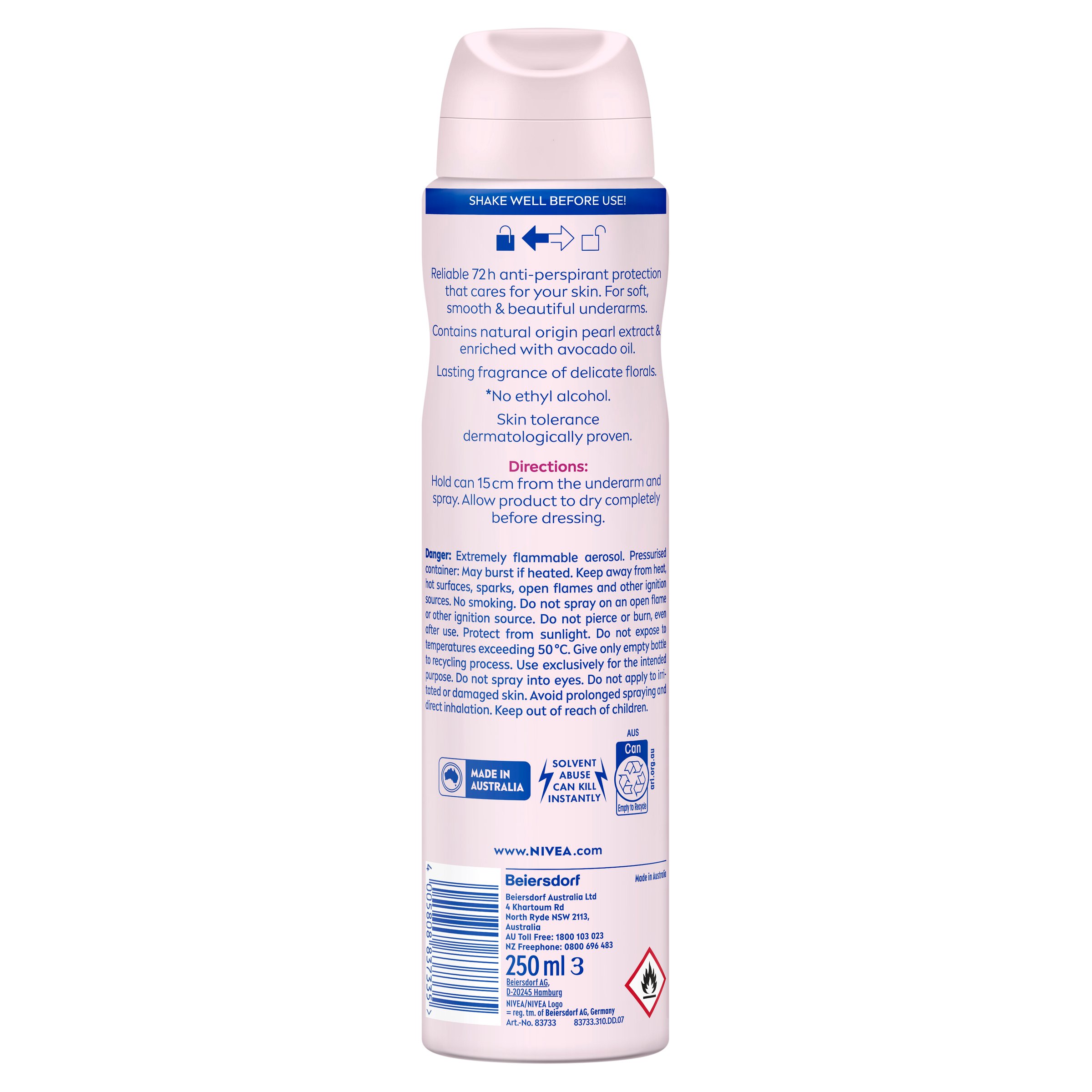Nivea Deodorant Aerosol Pearl & Beauty 250ml - Image 2