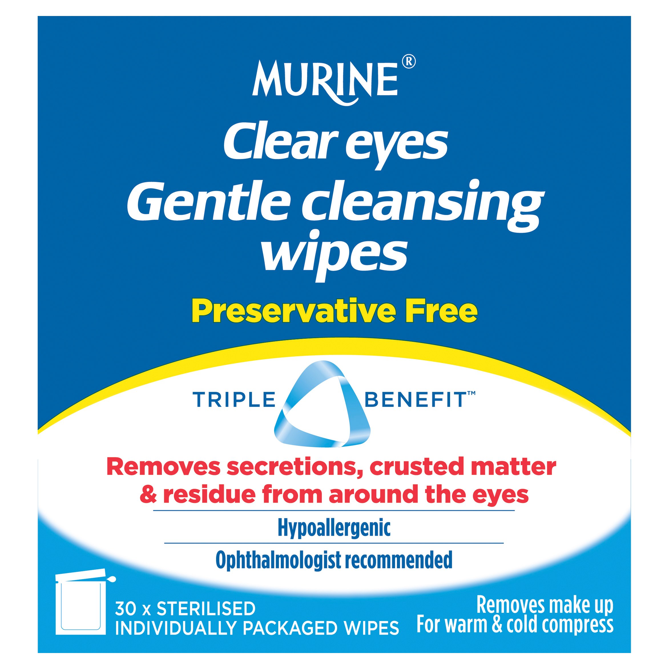 Murine Clear Eyes Wipes 30 sachets - Image 3