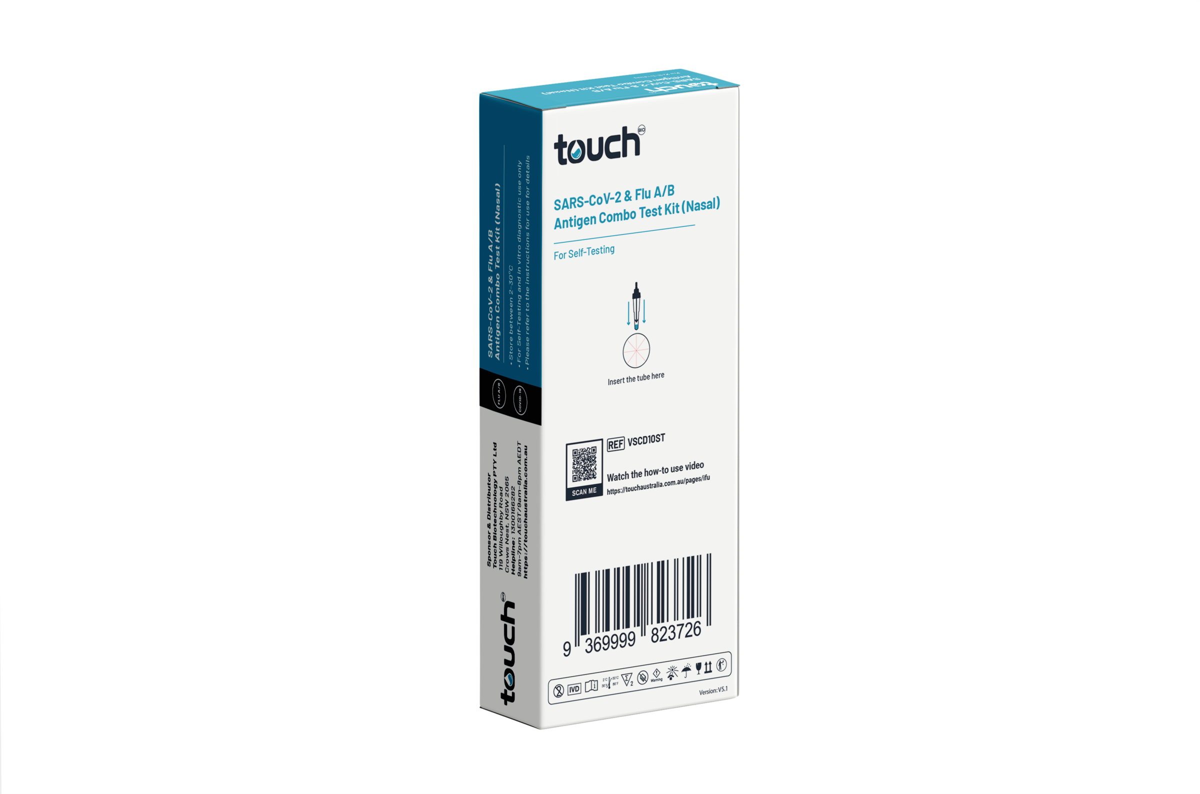 TouchBio 2in1 Flu A/B and COVID-19 Rapid Antigen Self-Testing Kit 2 pack - Image 4