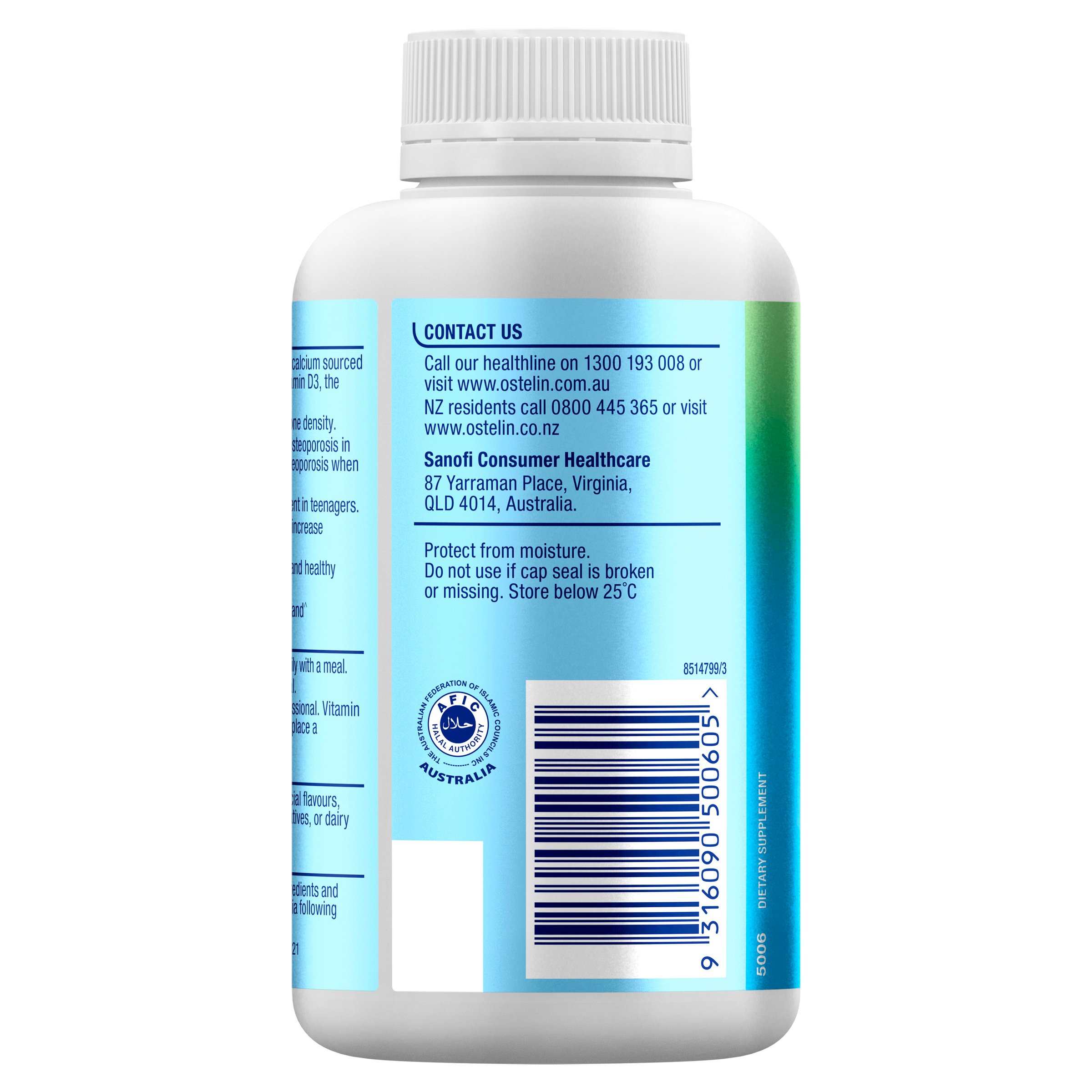 Ostelin Calcium & Vitamin D3 250 tablets - Image 2