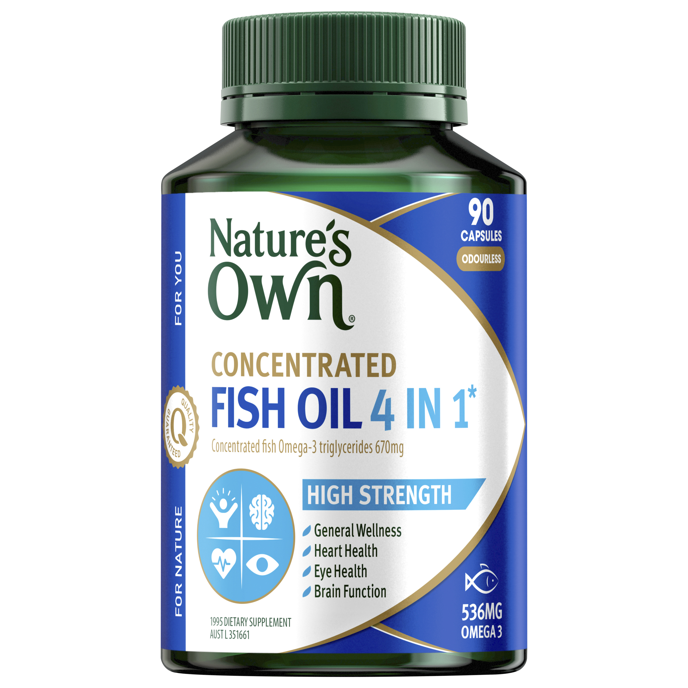Nature's Own Concentrated Fish Oil 4 in 1 - 90 capsules - Image 1