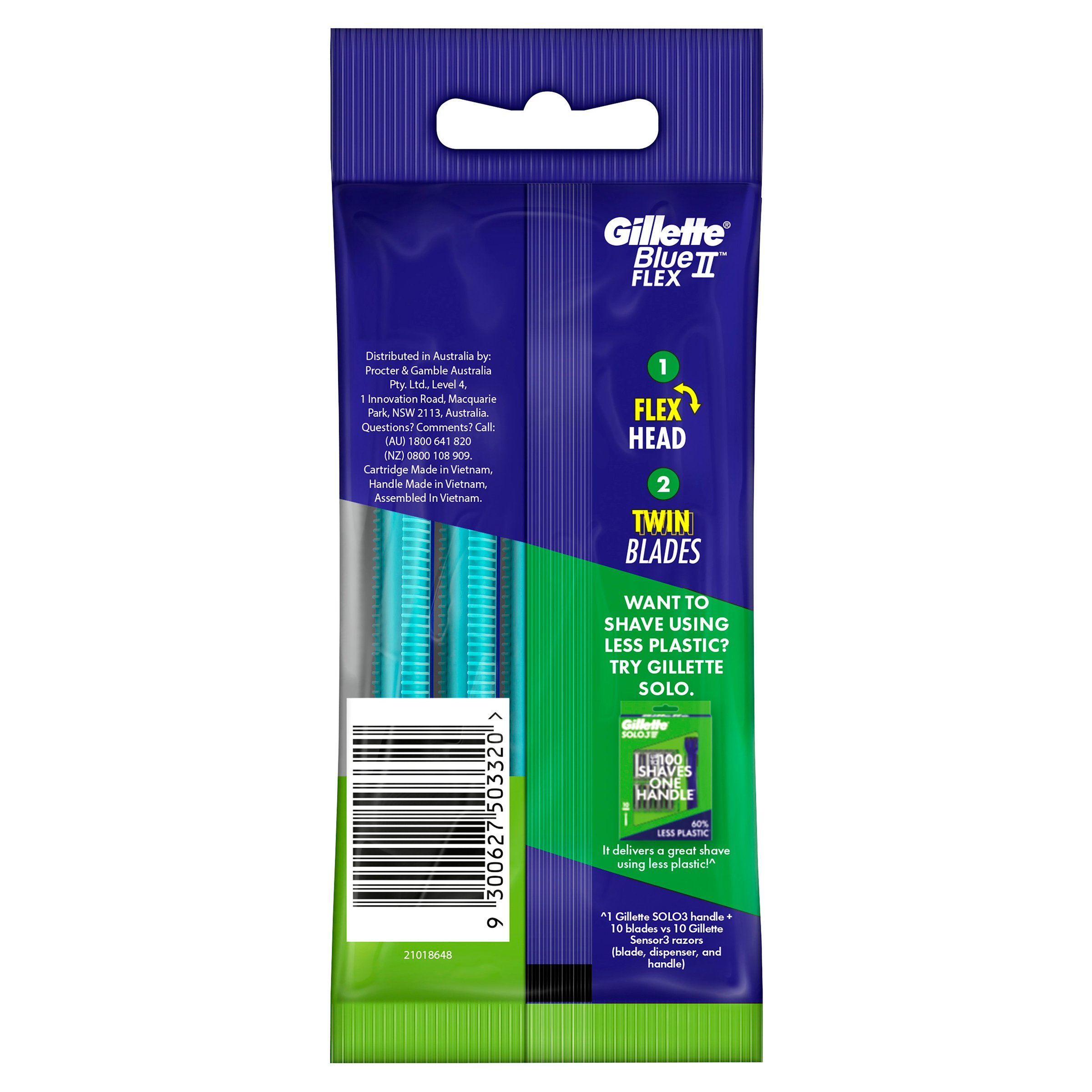 Gillette Blue II Disposable Plus Sensitive Pivot 5 pack - Image 2