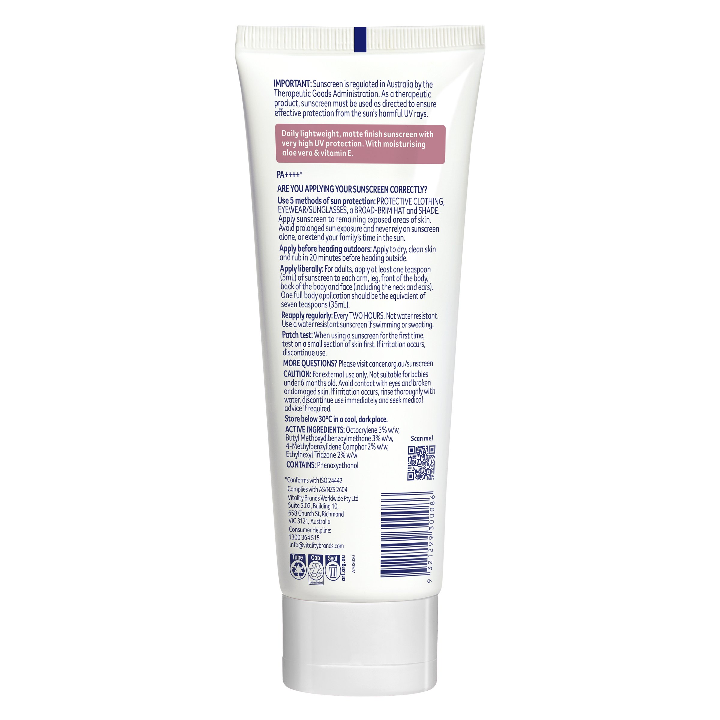 Cancer Council Daily Moisturiser Matter Spf50+ - 150ml - Image 2