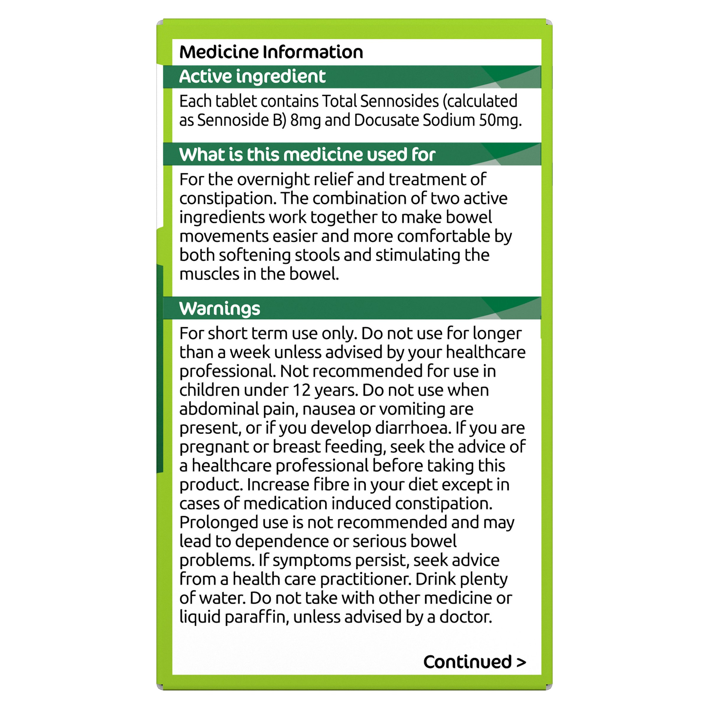 Senokot Dual Action Tablets 200 tablets - Image 2