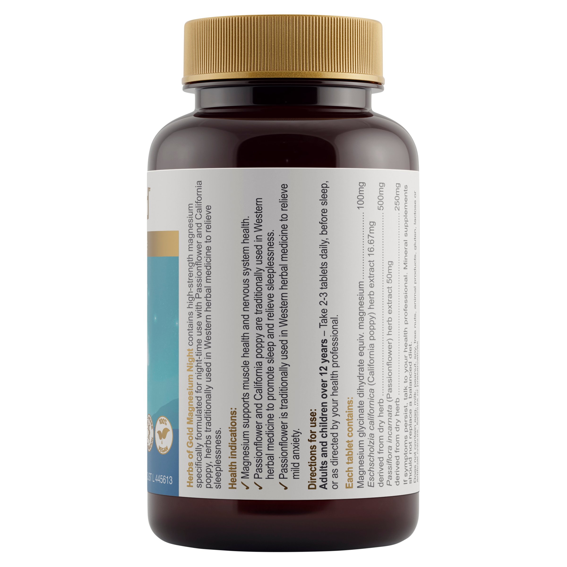 Herbs of Gold Magnesium Night 60 tablets - Image 2