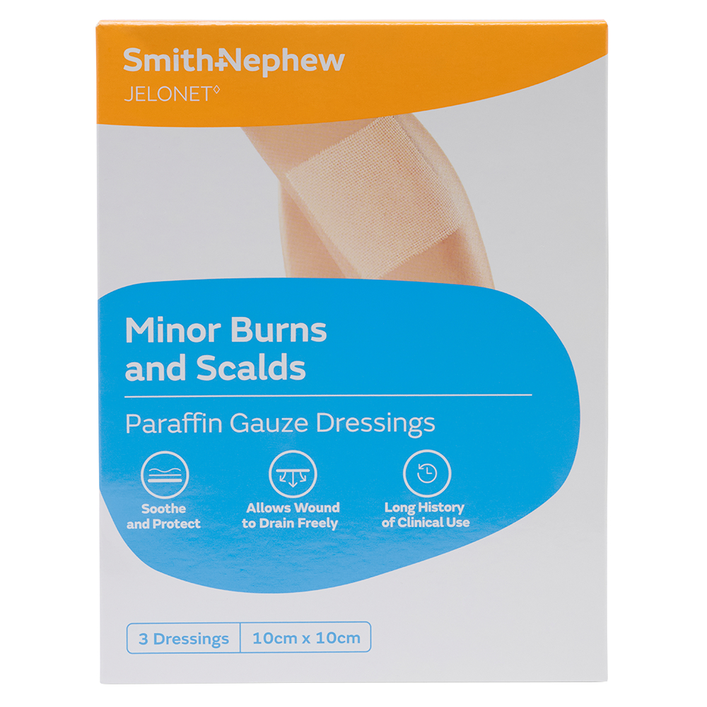 Jelonet Paraffin Gauze Dressing 10cm X 10cm - 3 pack - Image 1