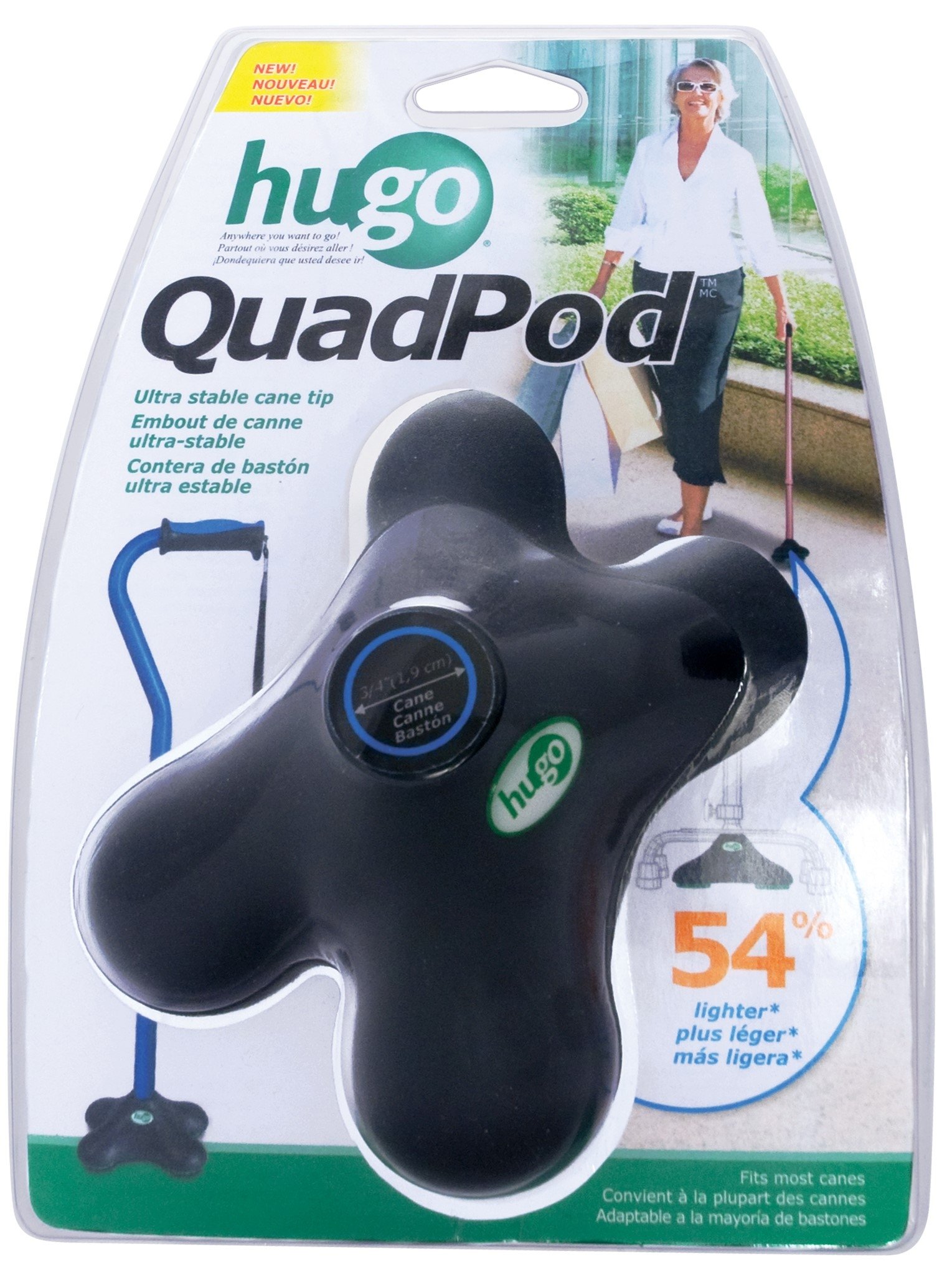 Hugo QuadPod Cane Tip 1 pack