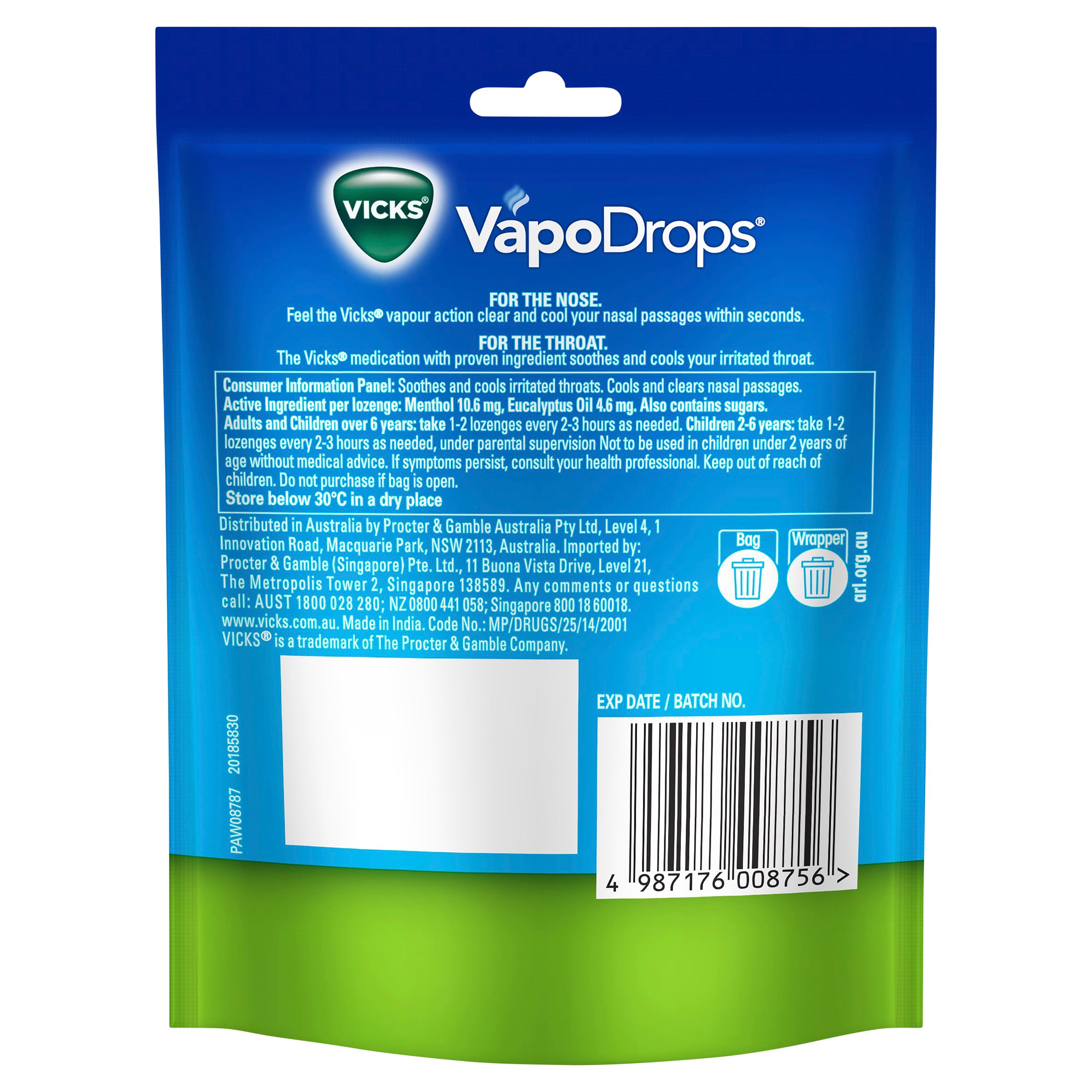 Vicks VapoDrops Original Menthol 24 lozenges - Image 2