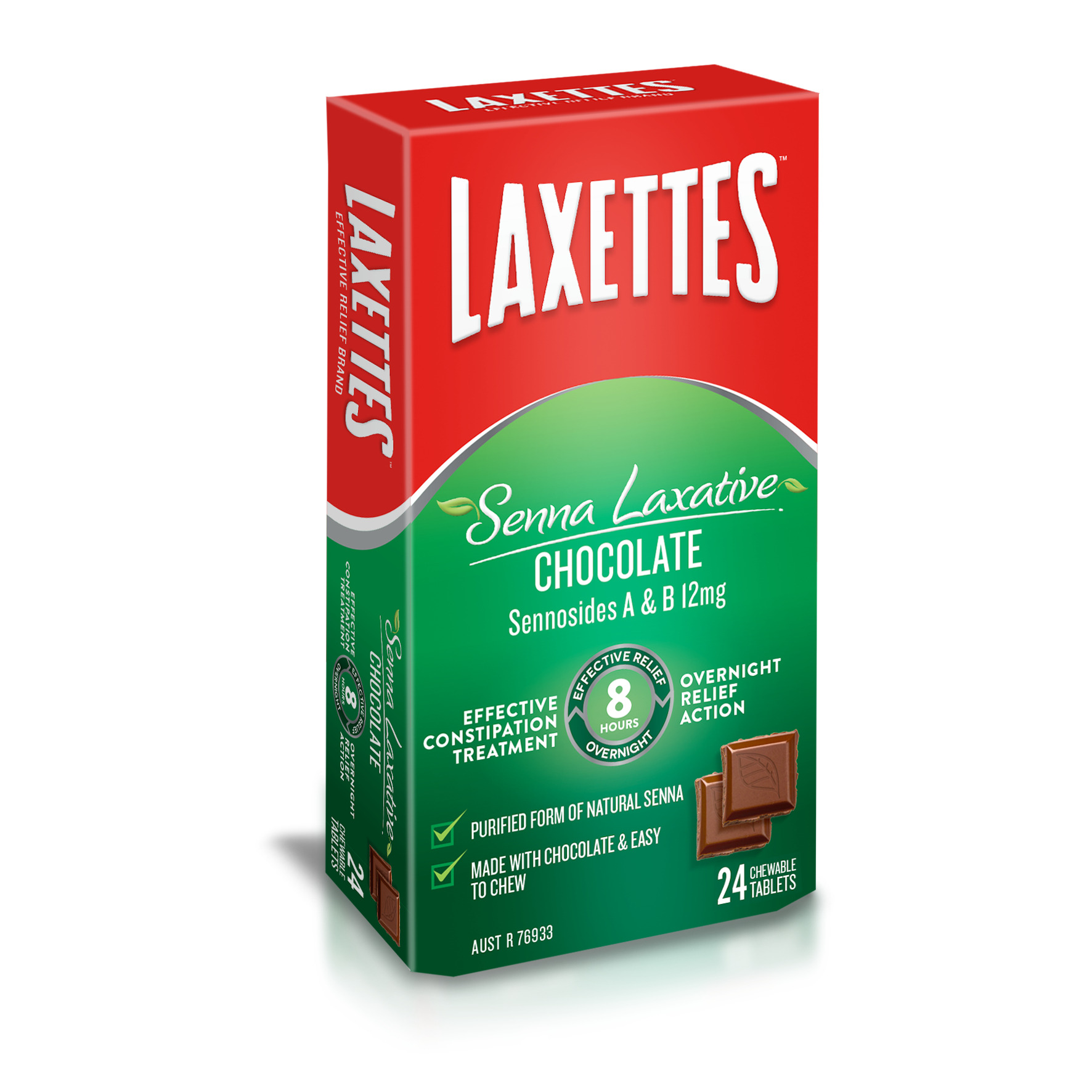 Laxettes Senna Laxative Chocolate Squares 24 pack