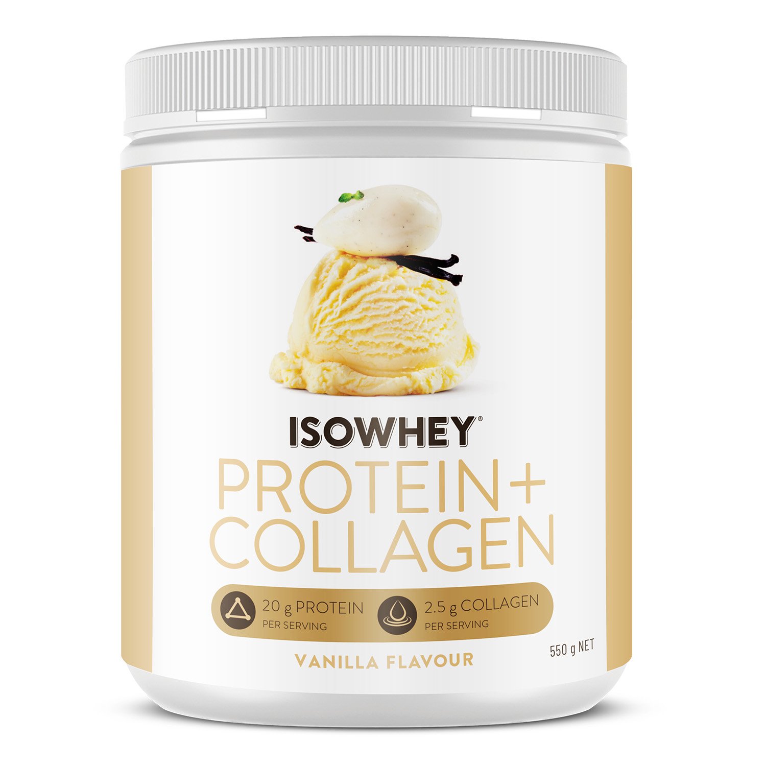Isowhey Protein + Collagen Shake Vanilla 550g - Image 1