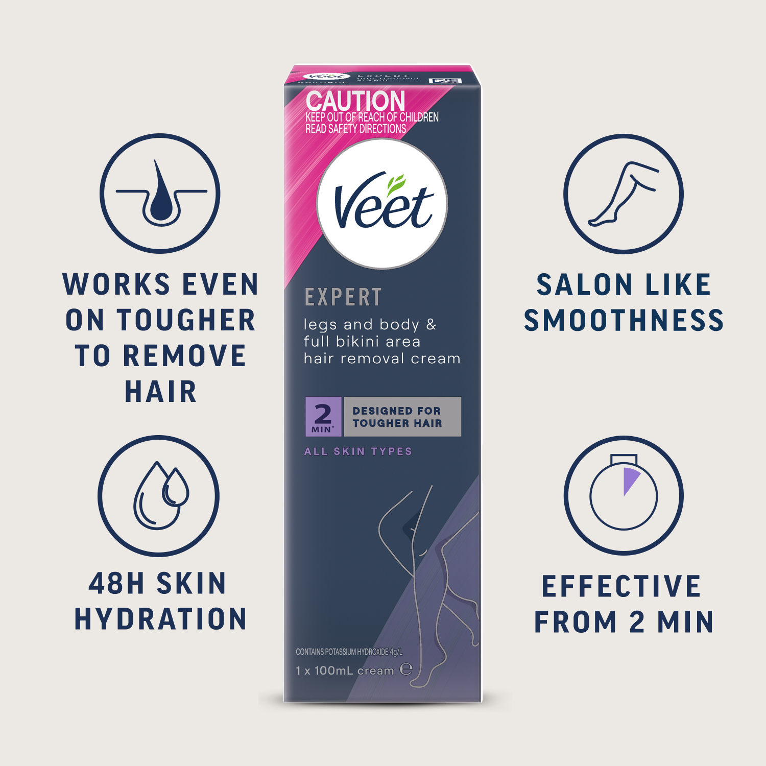Veet Expert Hair Removal Cream 100ml - Image 4