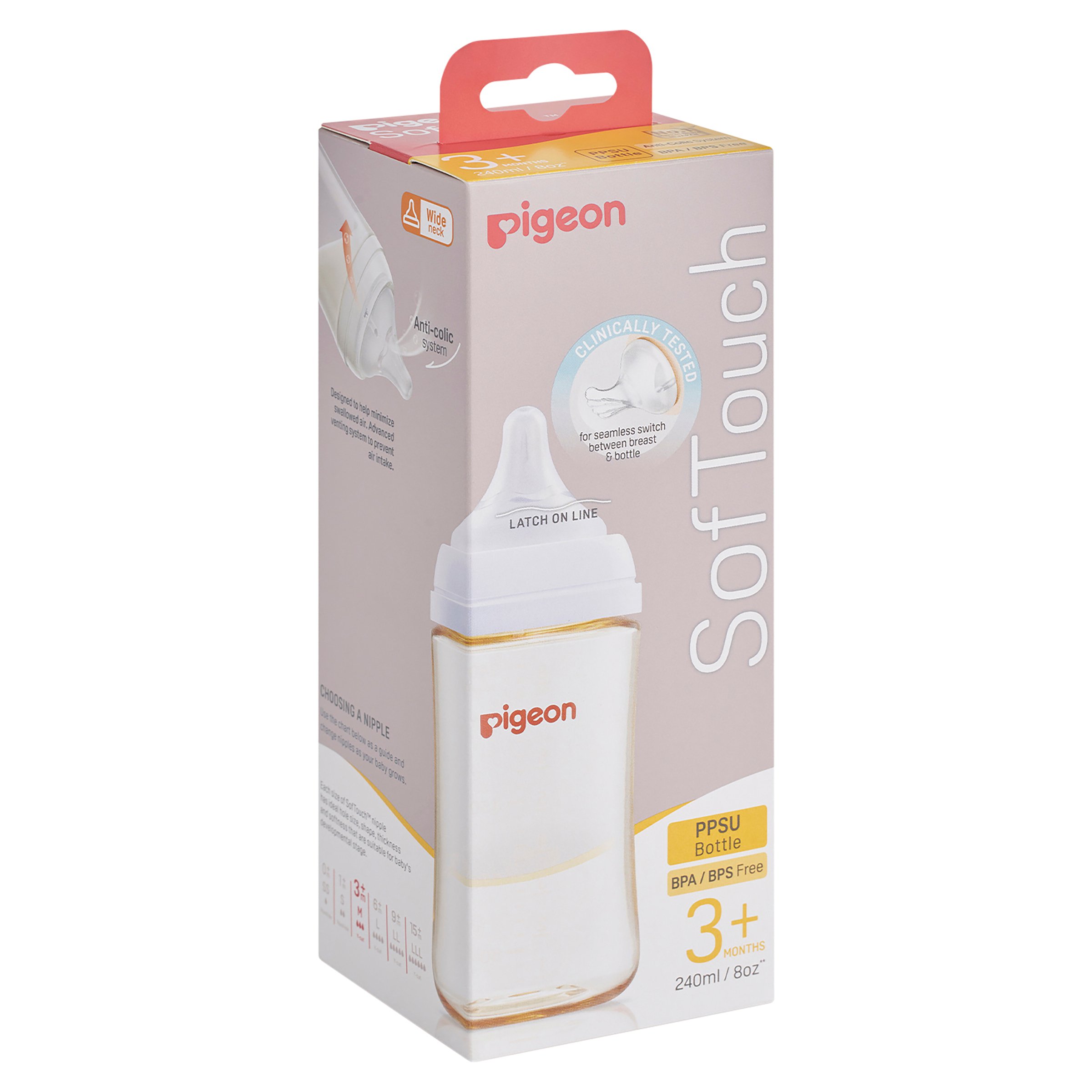 Pigeon Softouch 3 Nursing Bottle PPSU Medium 240ml - Image 8