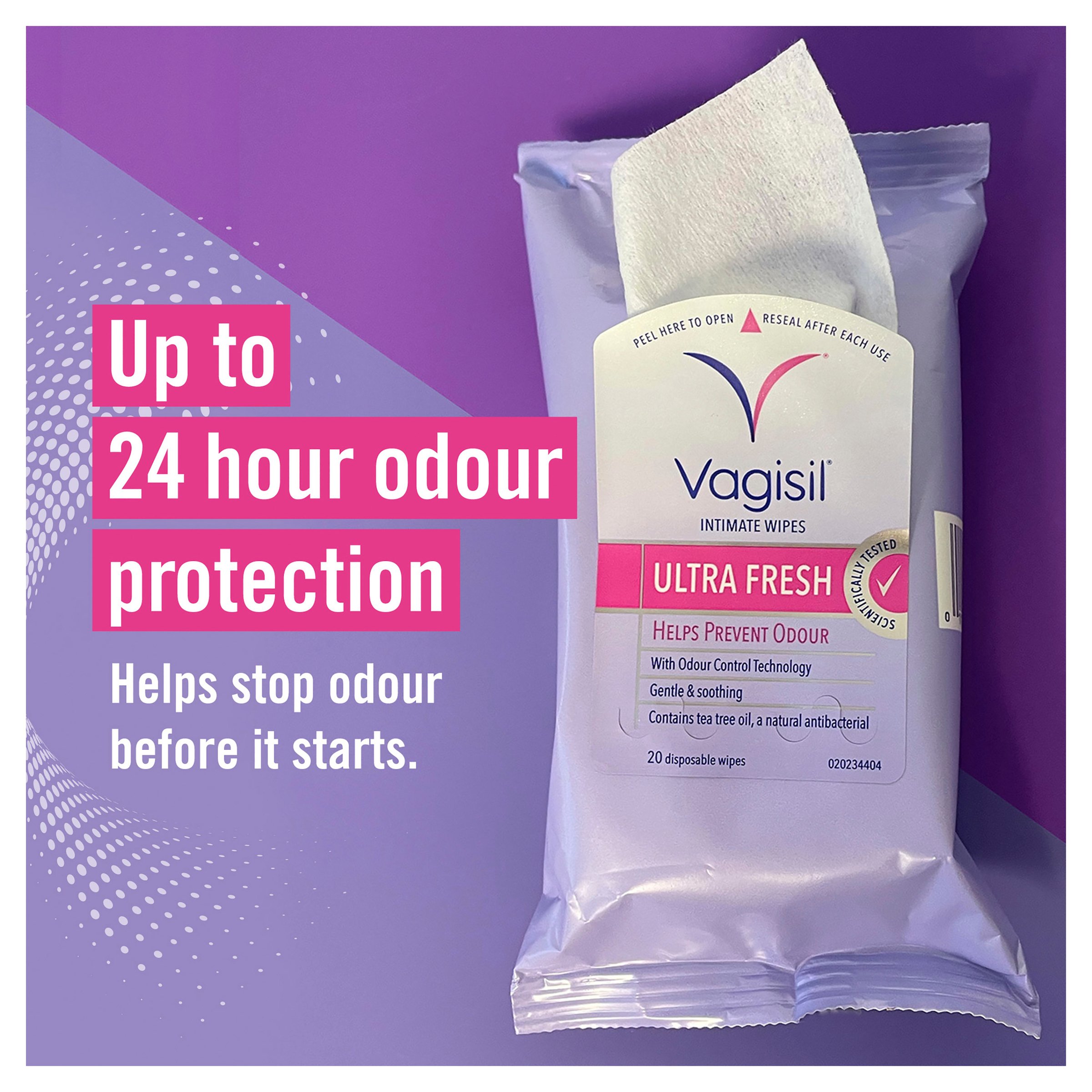 Vagisil Feminine Pouch Wipes 20 pack - Image 4