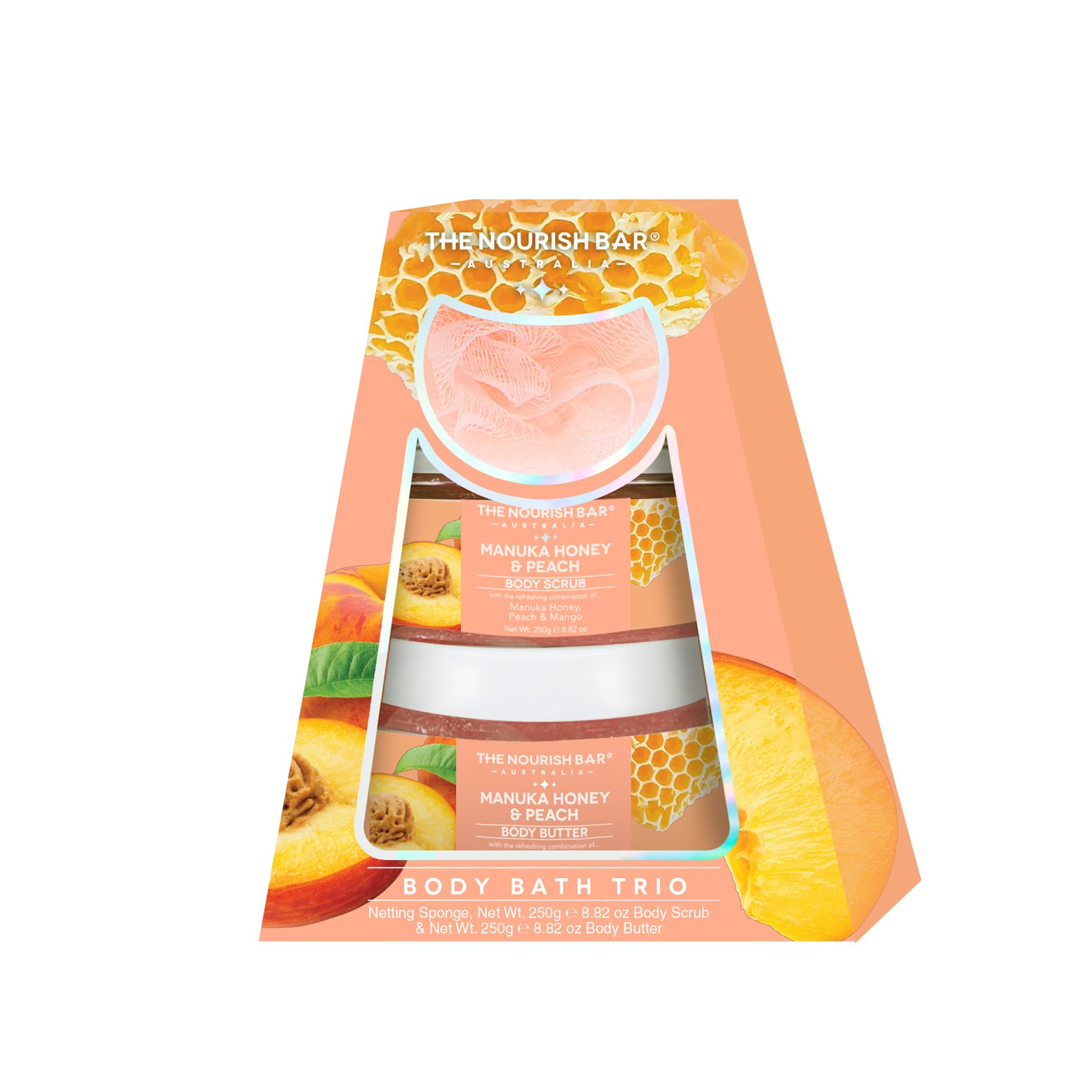 The Nourish Bar Body Bath Trio Manuka Honey & Peach 1 each