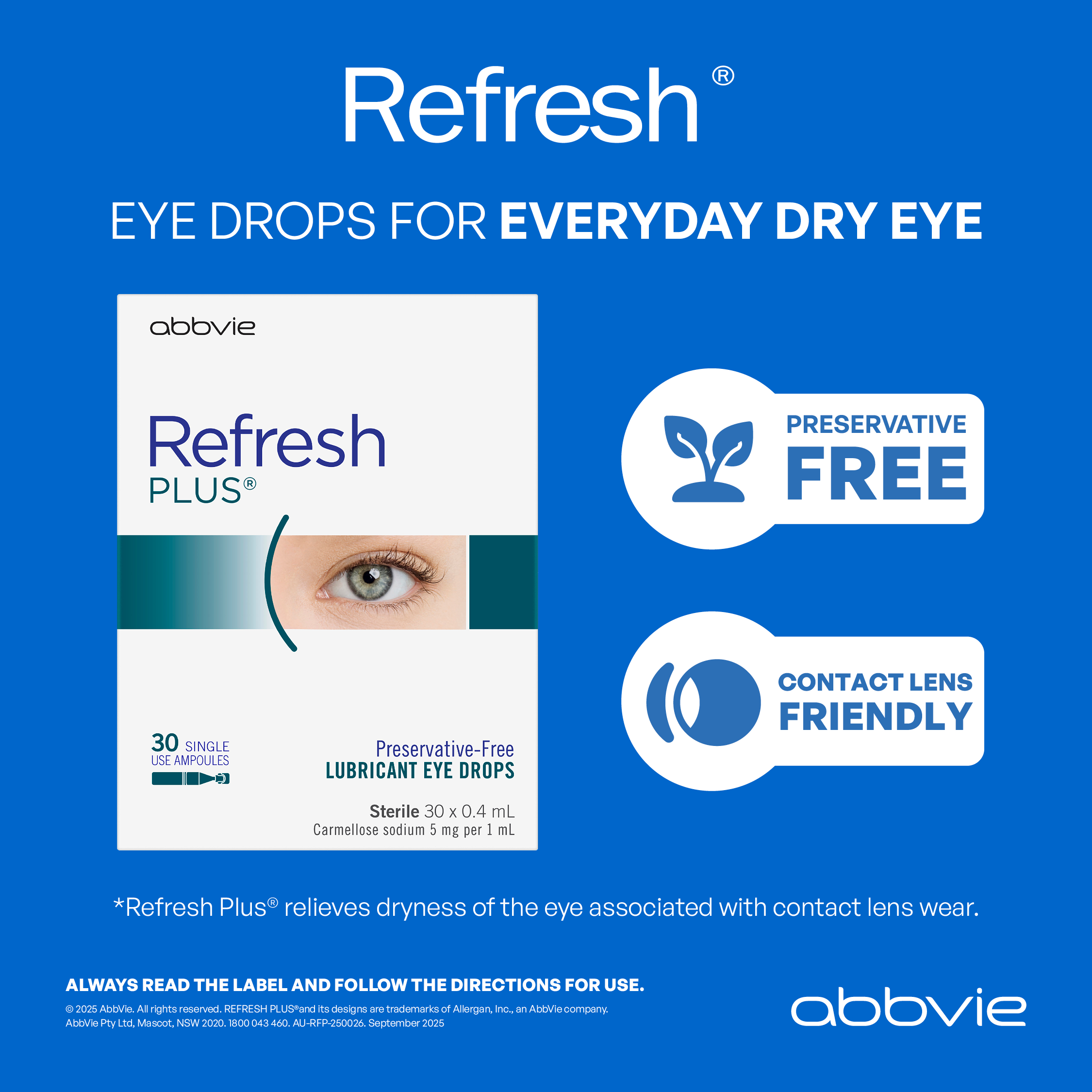 Refresh Plus Eye Drops For Every Day Dry Eyes 0.4ml - 30 vials - Image 7