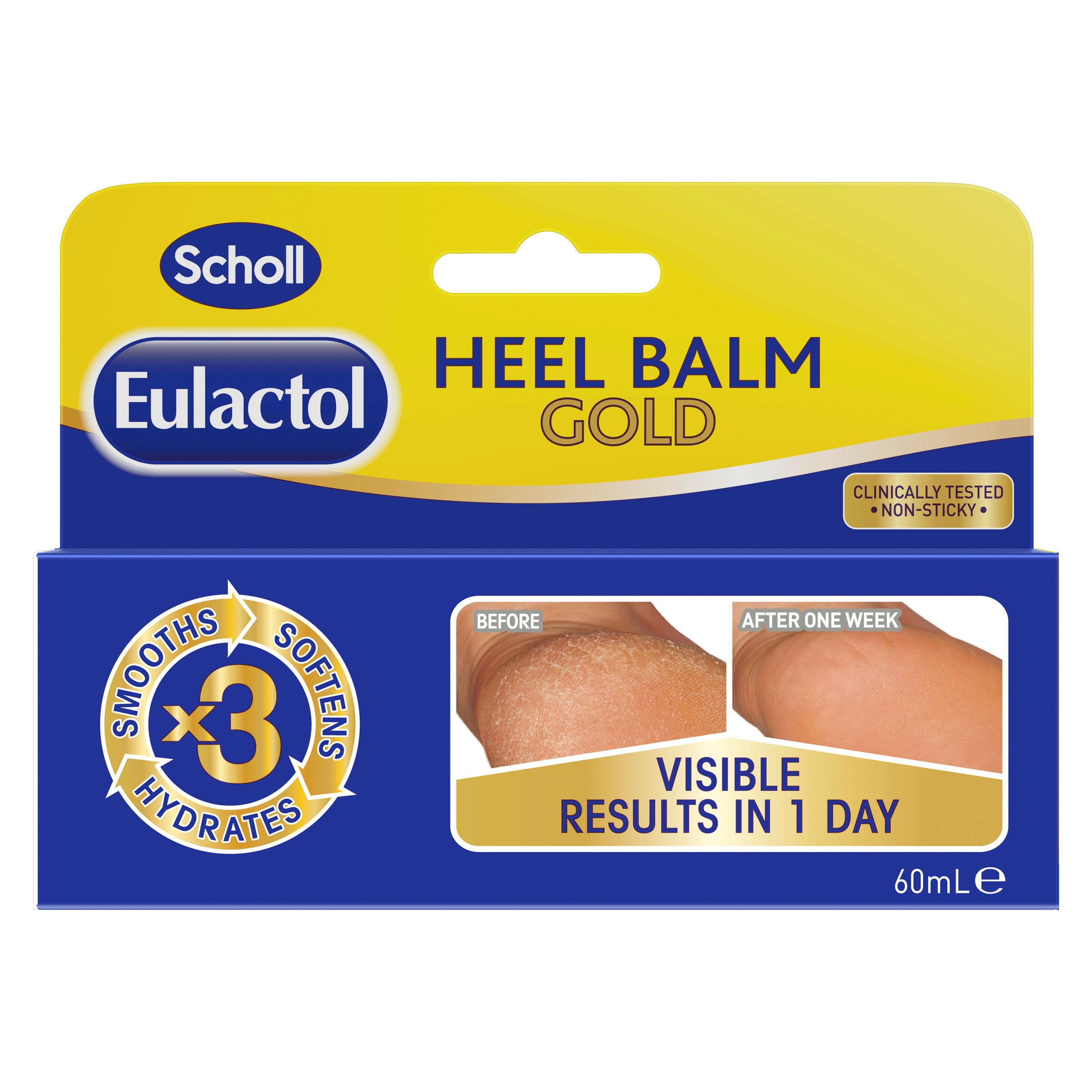 Scholl Eulactol Heel Balm Gold 60ml - Image 1