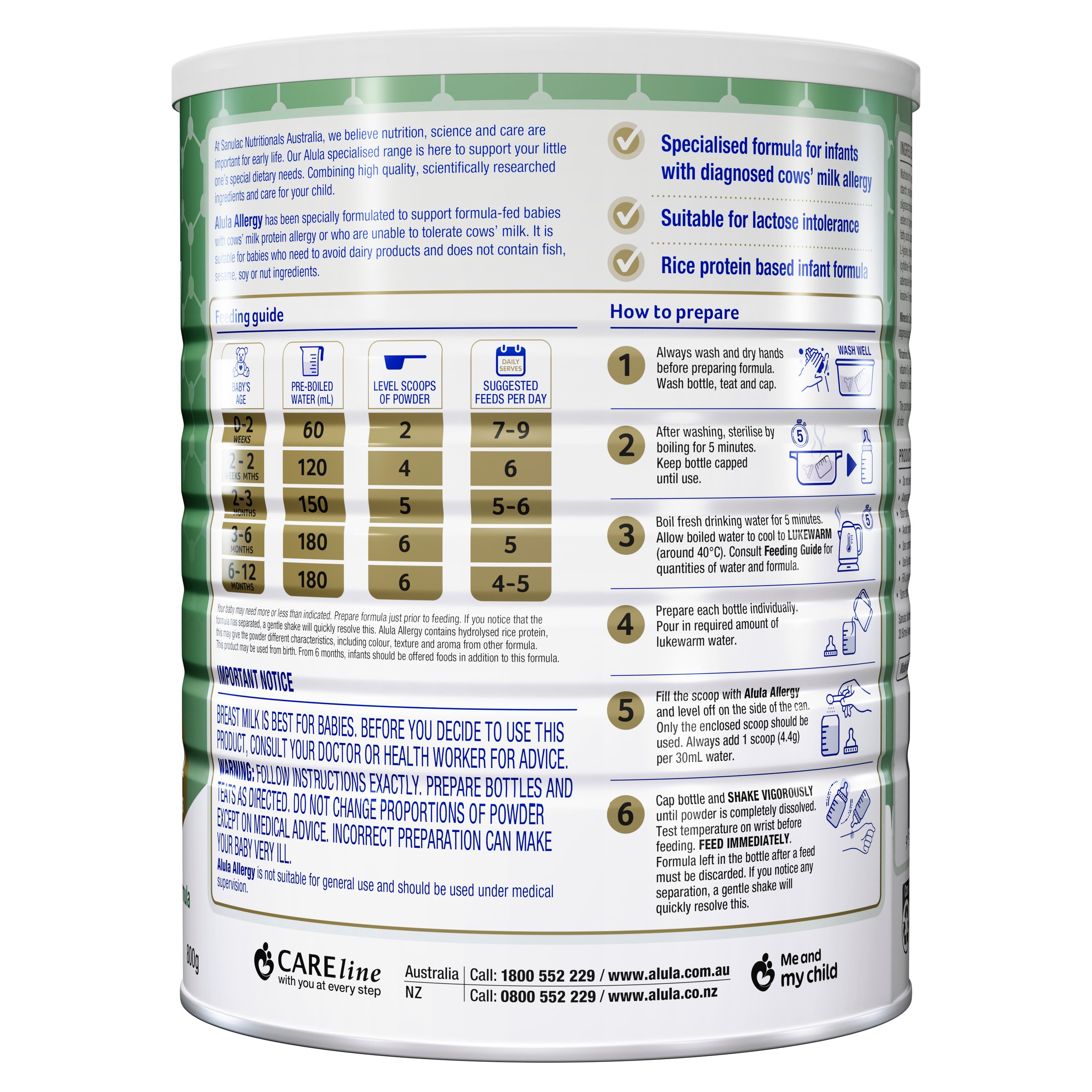 Alula Gold Allergy 0-12 Months 800g - Image 3