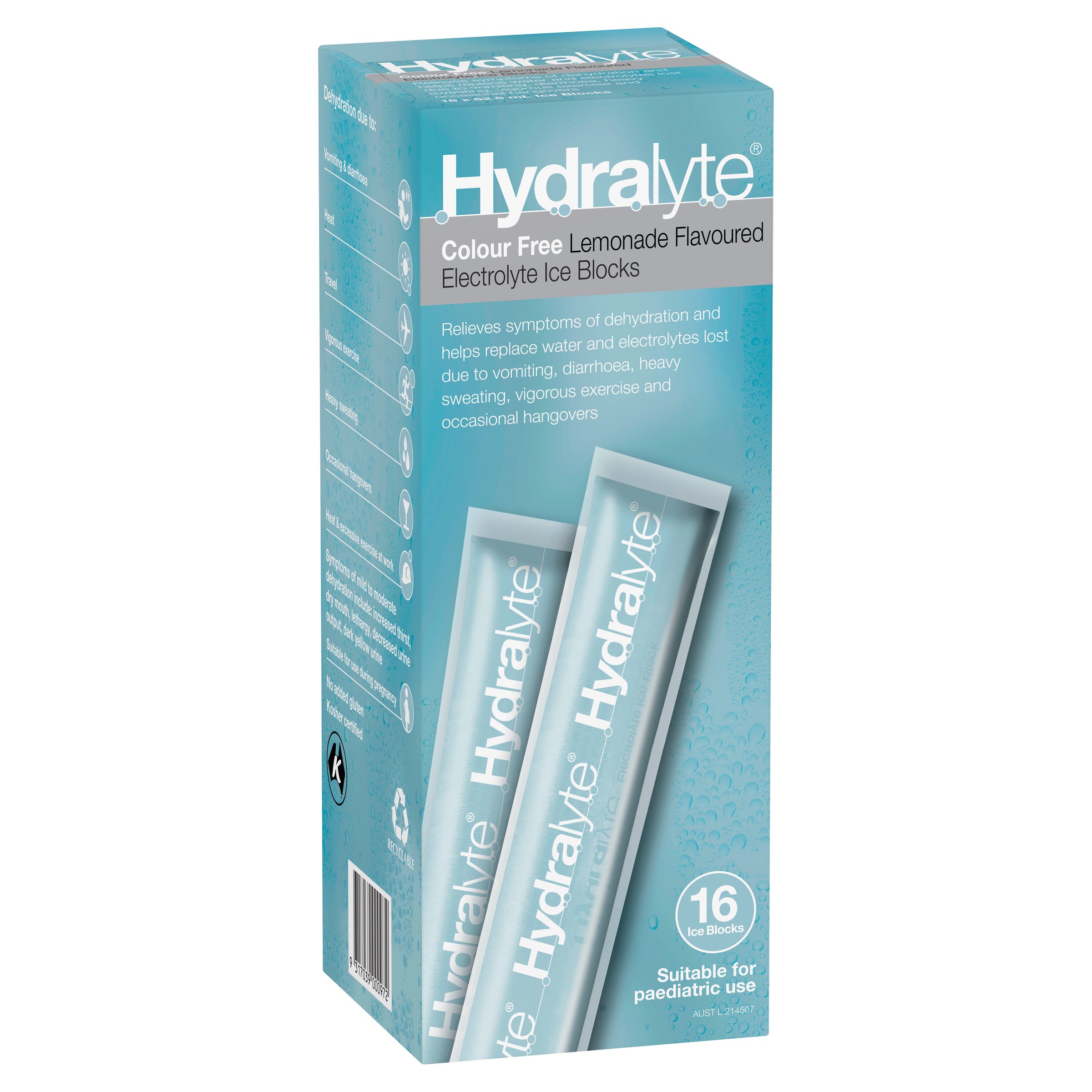 Hydralyte Ice Block Colour Free Lemonade Flavoured 16 pack - Image 8