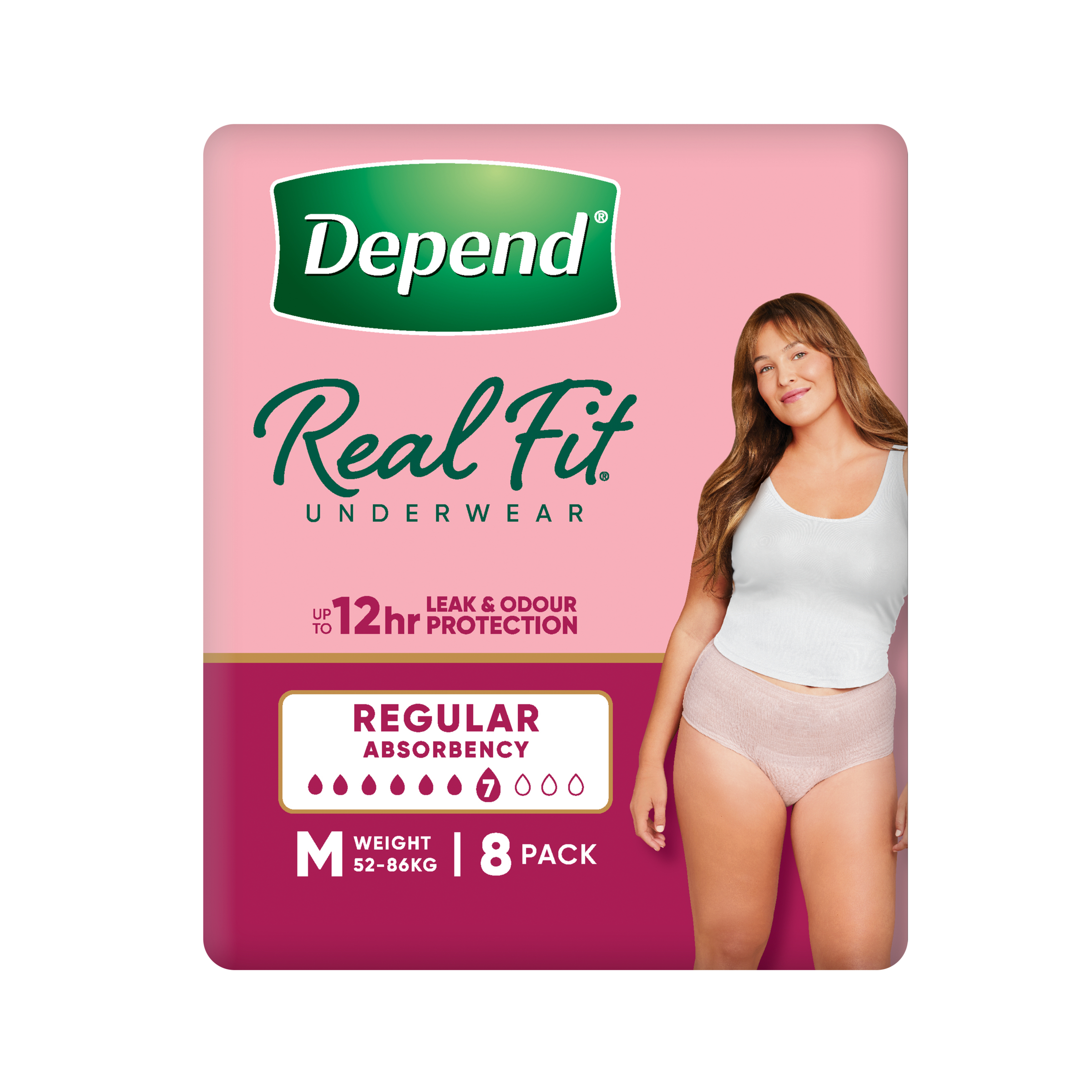Depend Underwear RealFit Female Medium 8 pack - Image 1