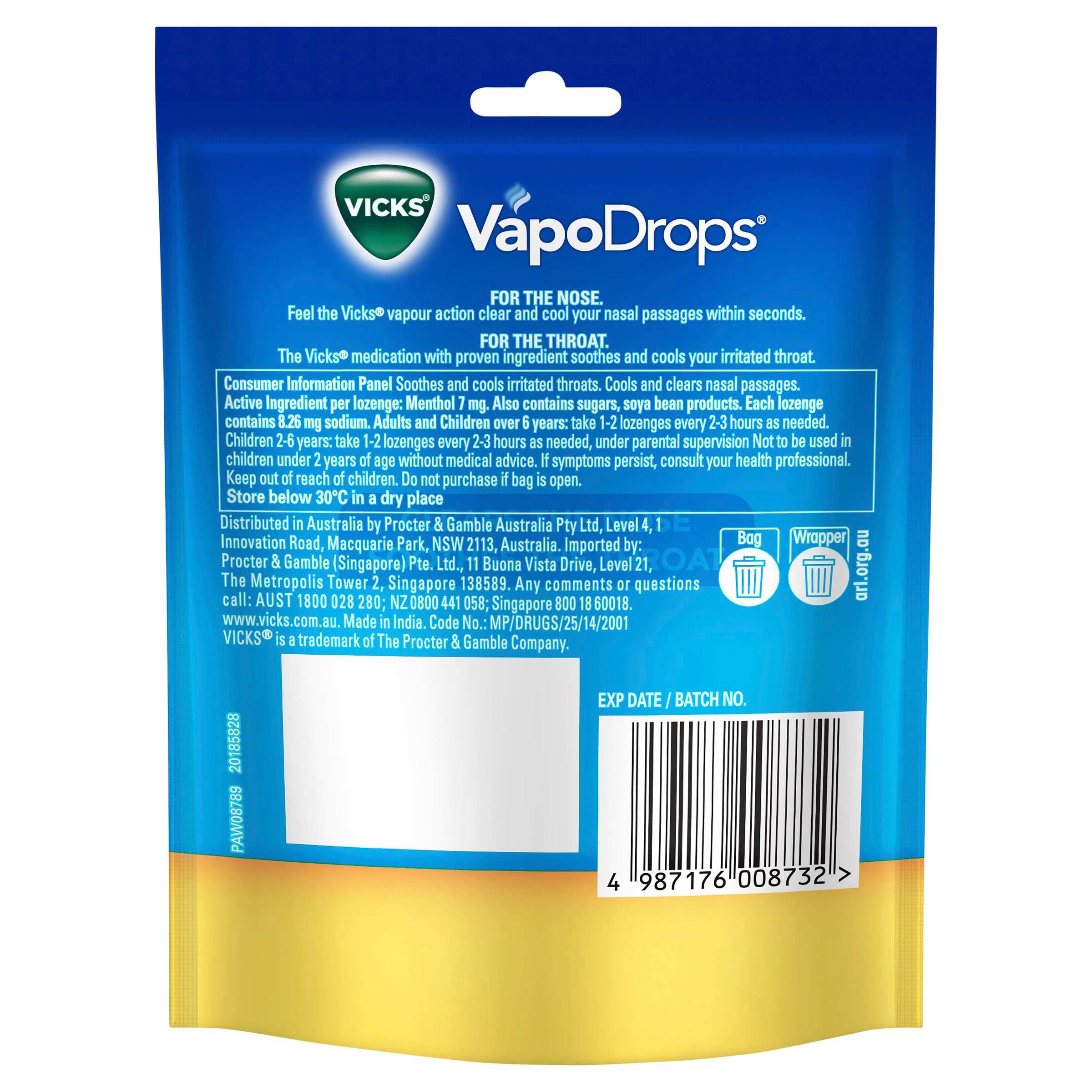 Vicks VapoDrops Butter Menthol 24 lozenges - Image 2