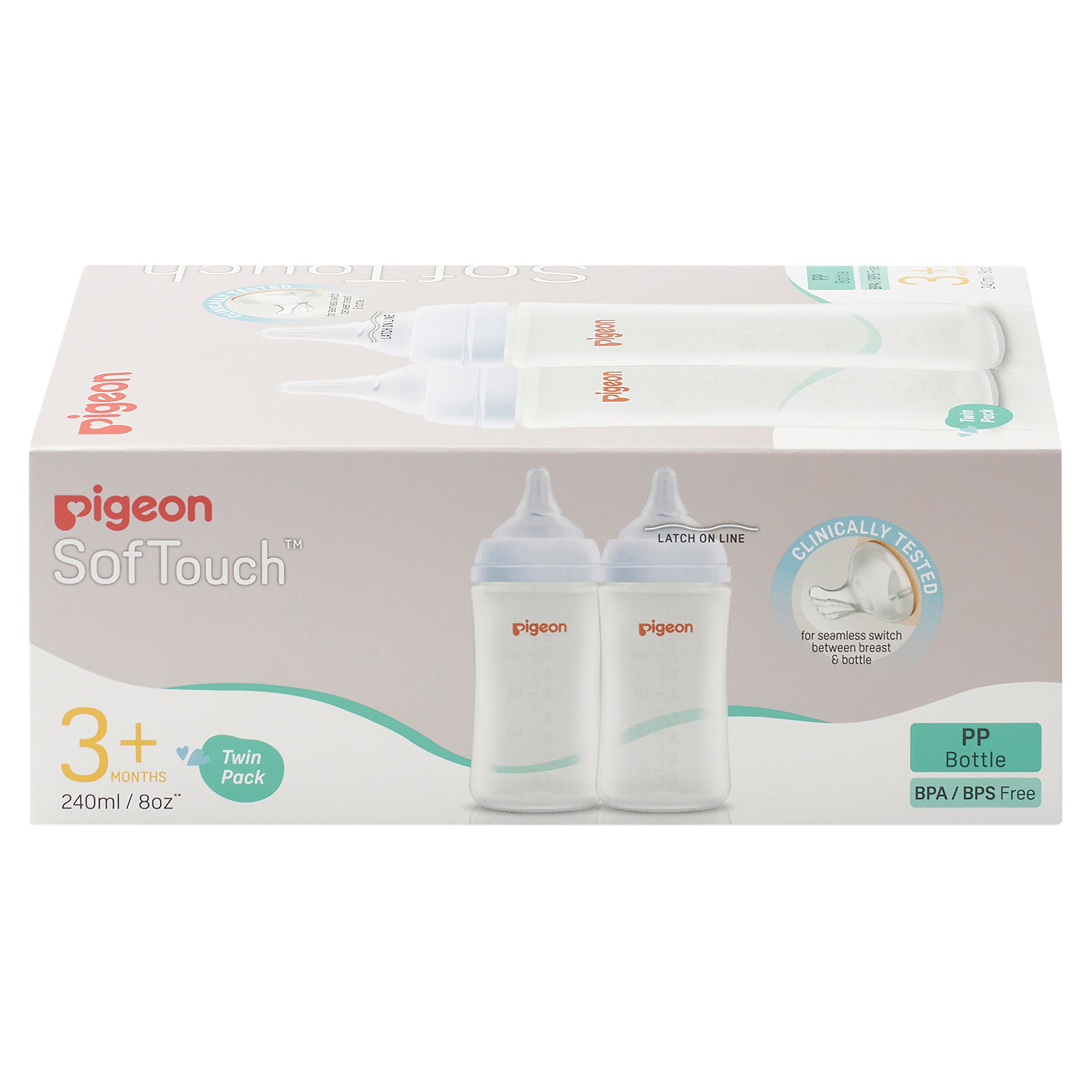Pigeon Softouch 3 Bottle Twin PP 240ml - Image 3
