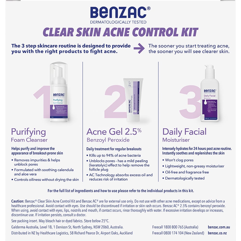 Benzac Clear Skin Acne Control Kit 1 each - Image 2
