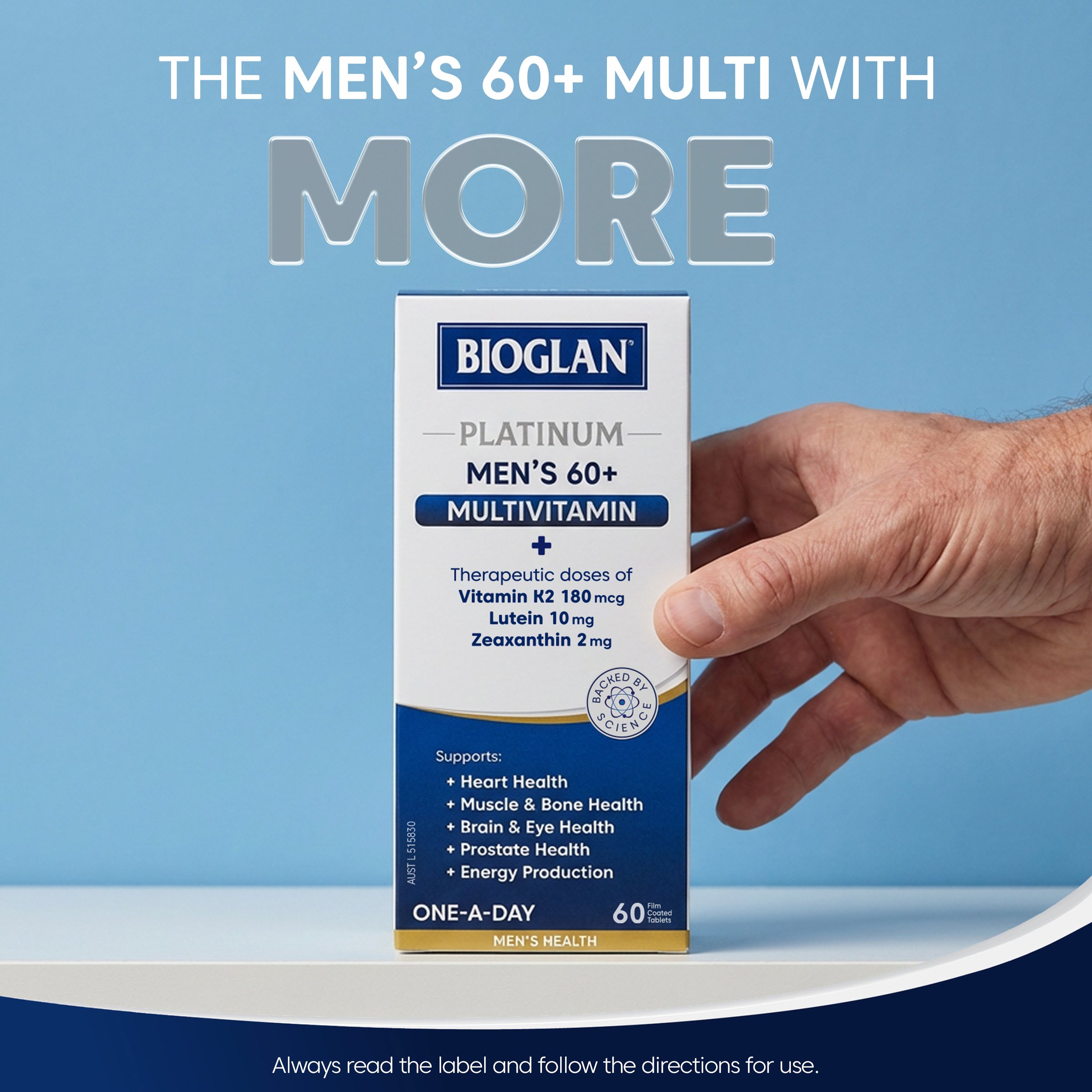 Bioglan Platinum Men's 60+ Multivitamin 60 tablets - Image 7