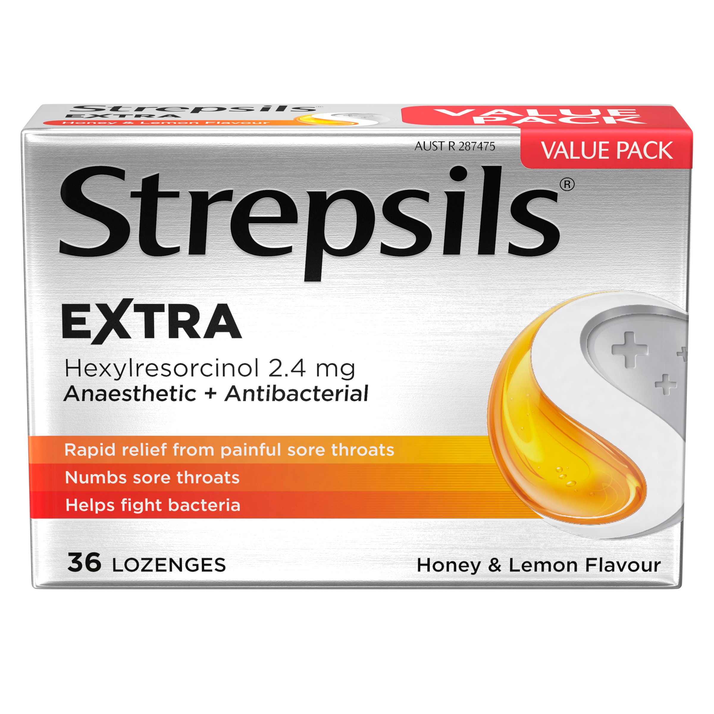 Strepsils Extra Honey & Lemon Throat 36 lozenges - Image 6