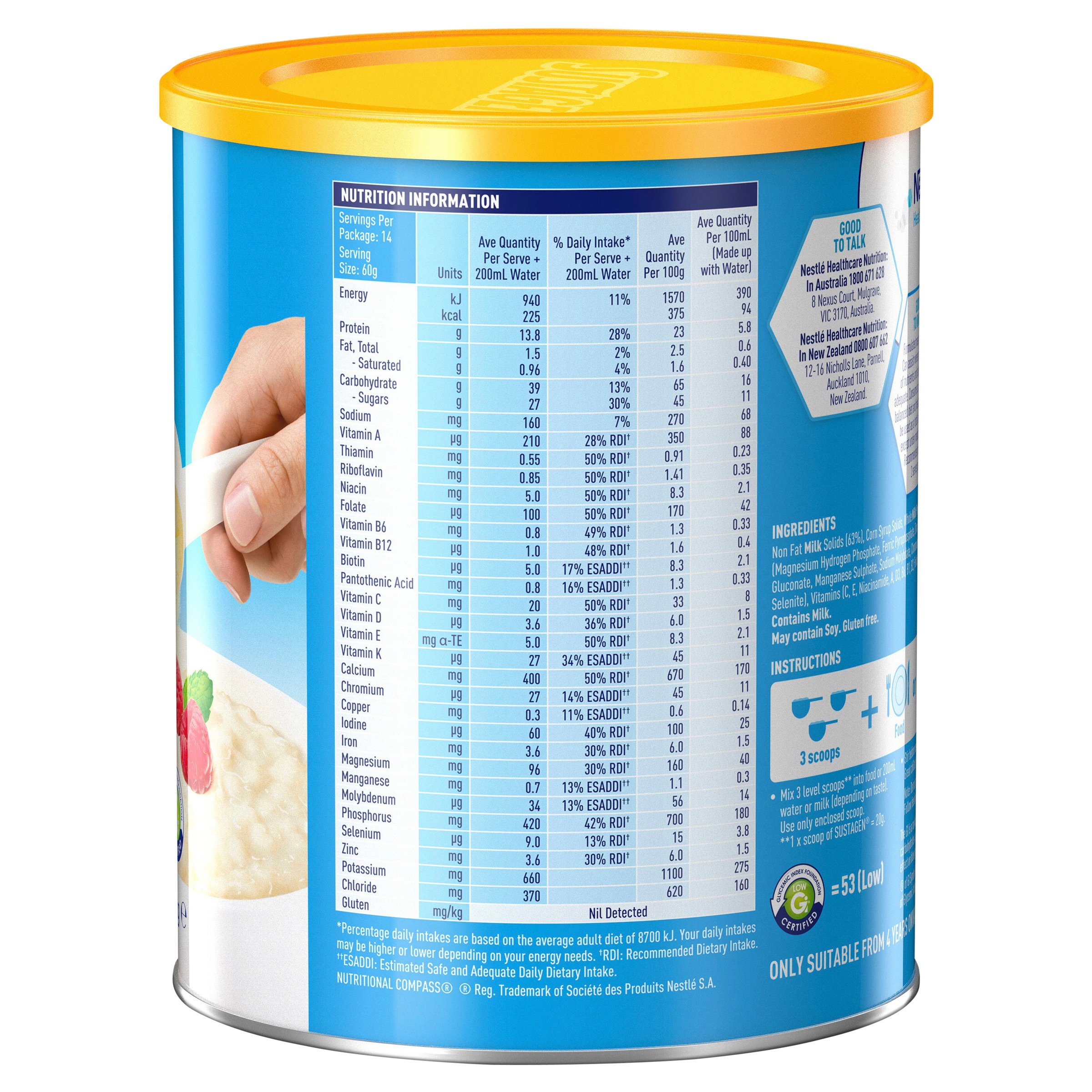 Sustagen Hospital Formula Neutral Flavour 840g - Image 2