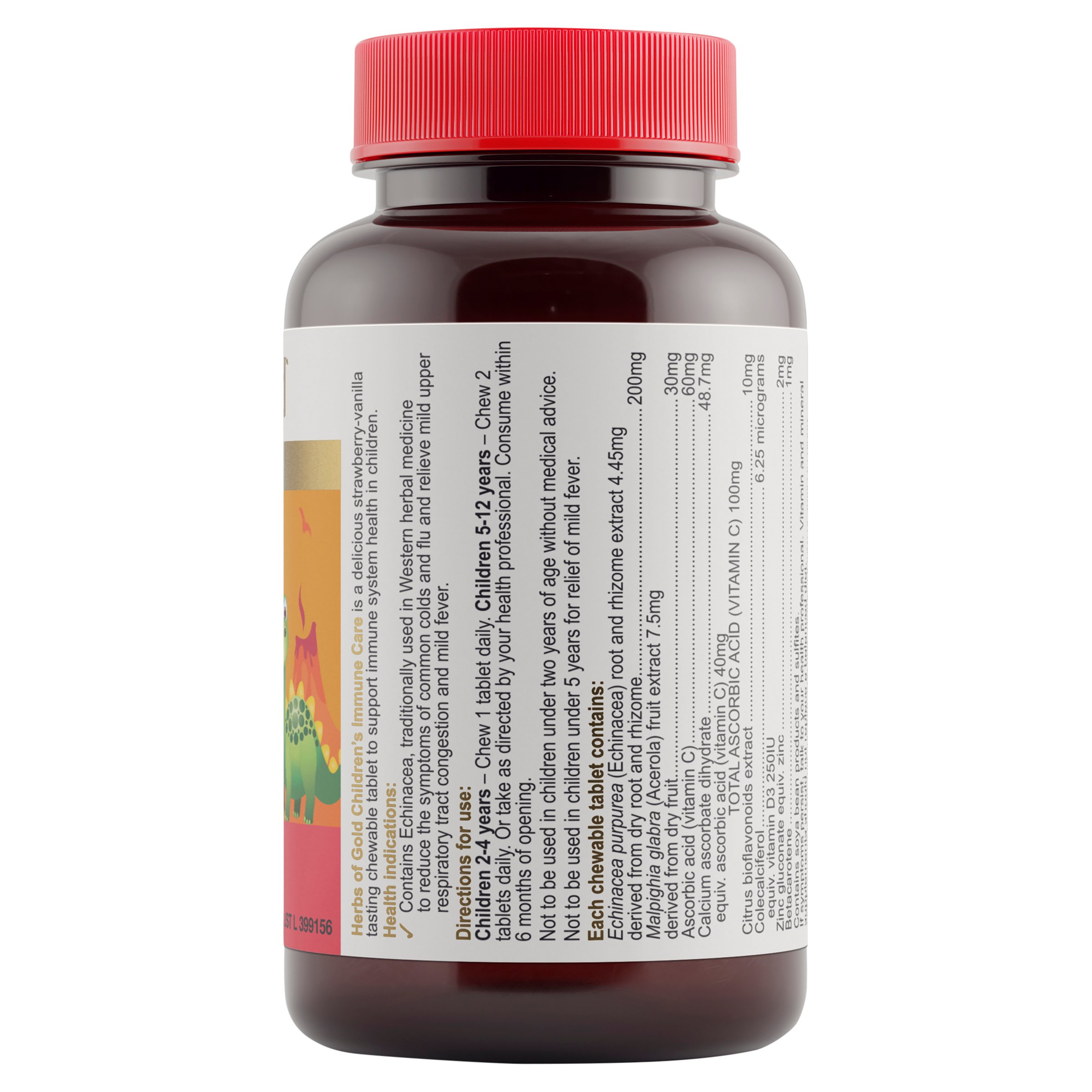 Herbs of Gold Children's Immune Care Strawberry-Vanilla 60 chewable tablets - Image 2