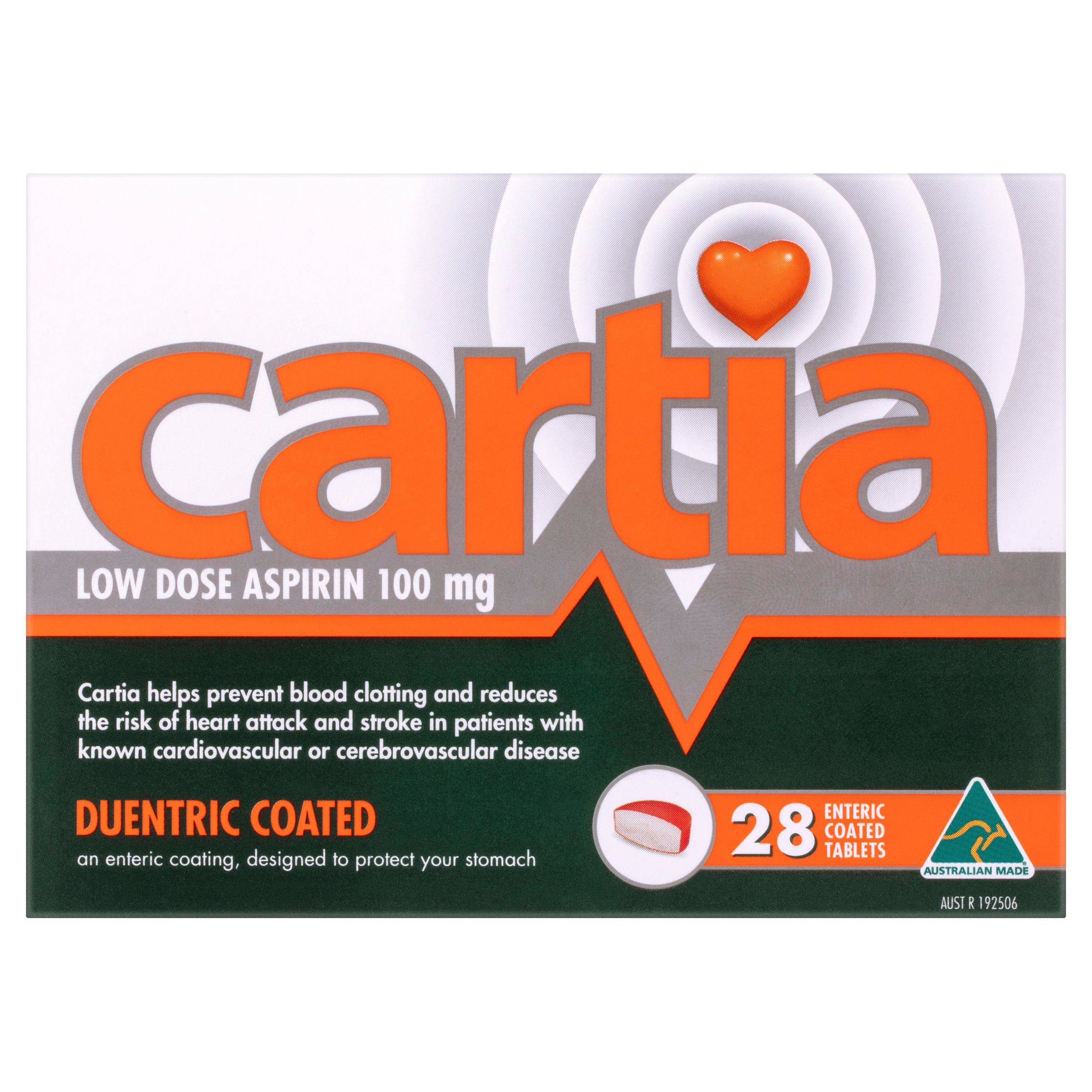 Cartia 100mg - 28 tablets - Image 1