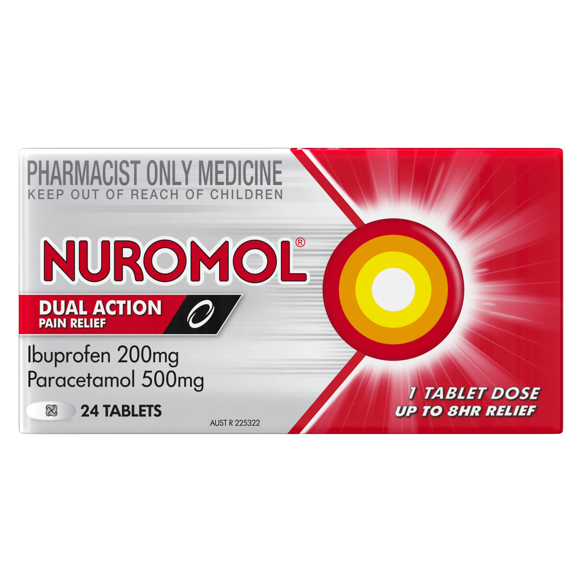 Nuromol Ibuprofen 200mg & Paracetamol 500mg - 24 tablets - Image 1