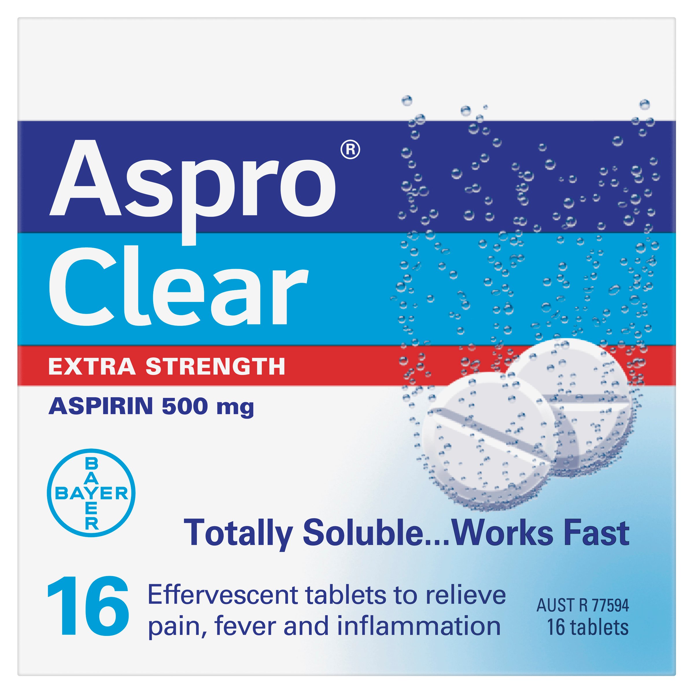 Aspro Clear Extra Strength 500mg - 16 tablets - Image 1