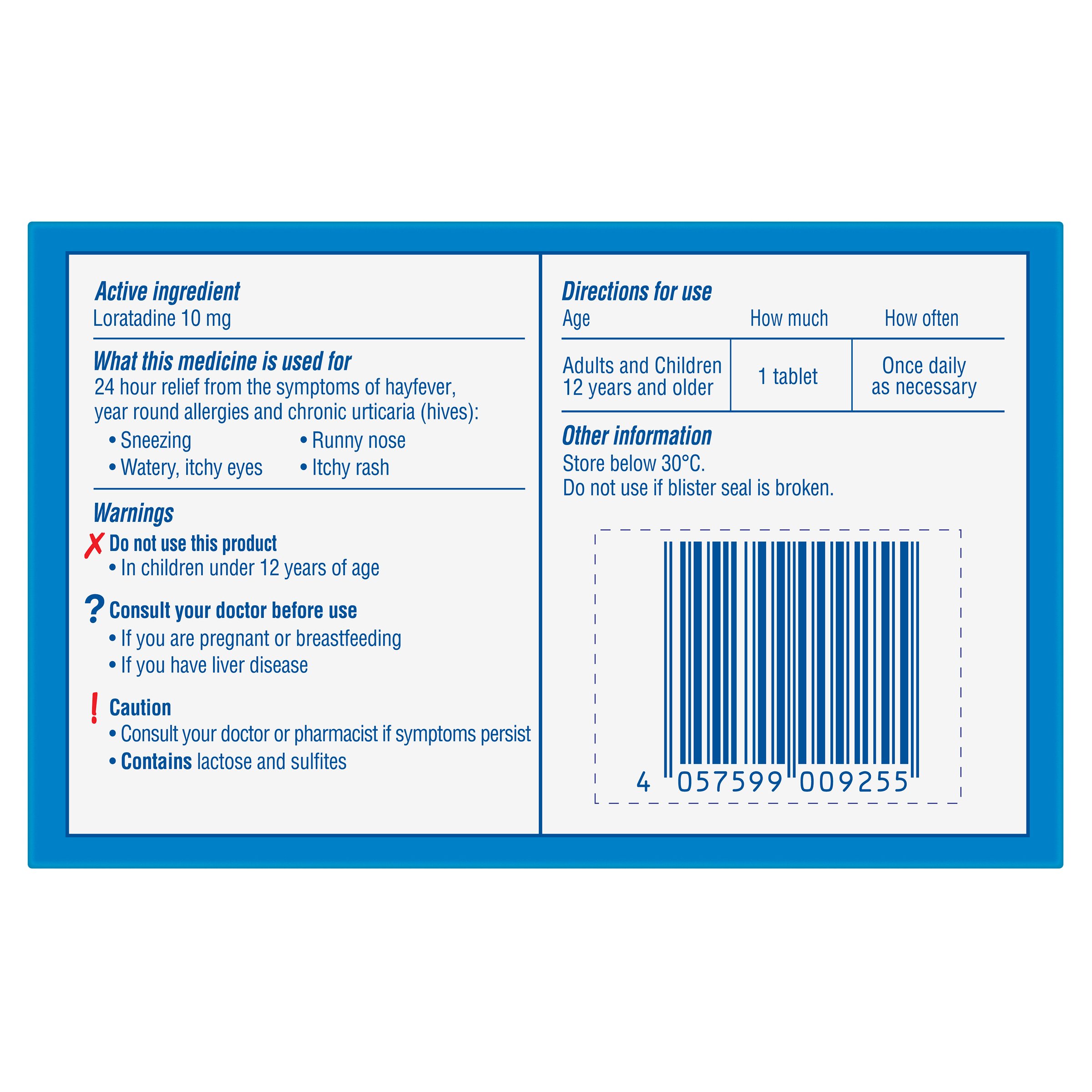 Claratyne 10mg - 90 tablets - Image 2