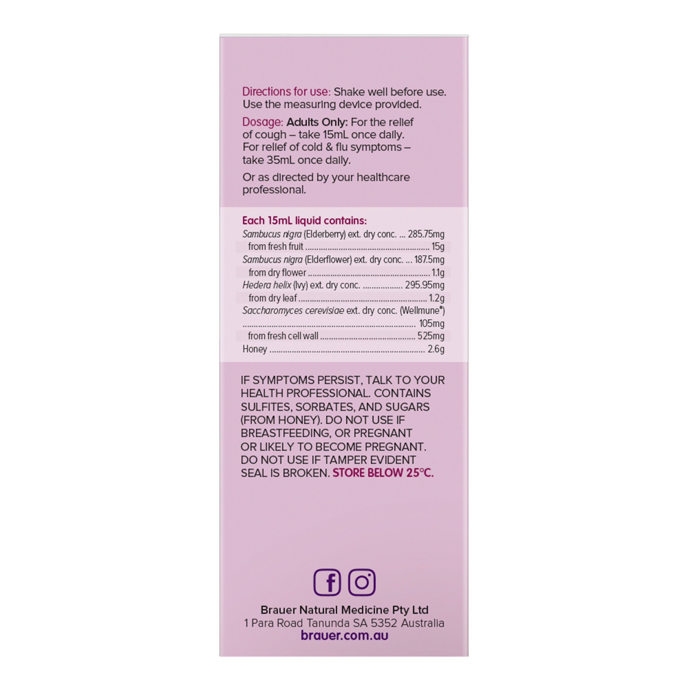 Brauer Sambucus Black Elderberry Adult Immune Forte 200ml - Image 2