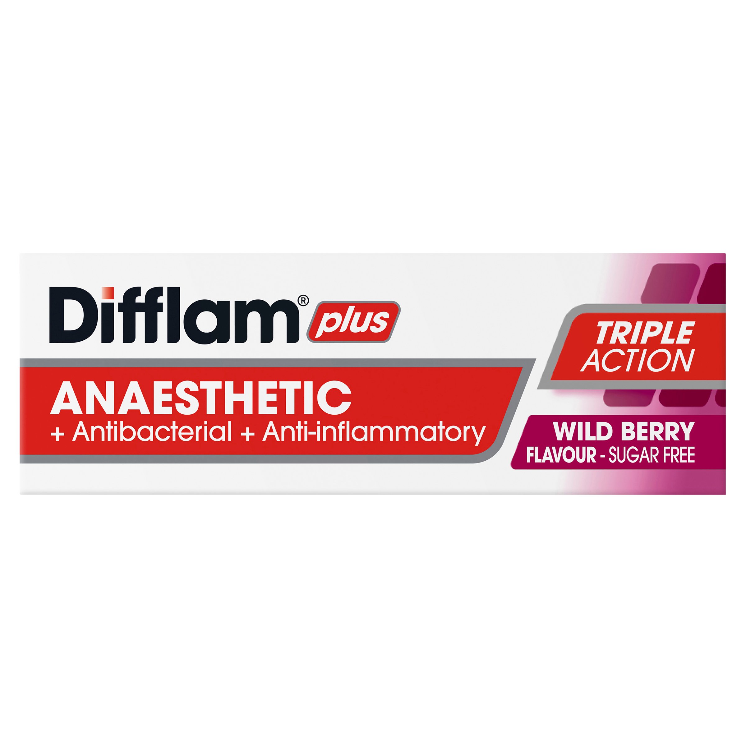 Difflam Plus Anaesthetic Triple Action Wild Berry 16 lozenges - Image 3
