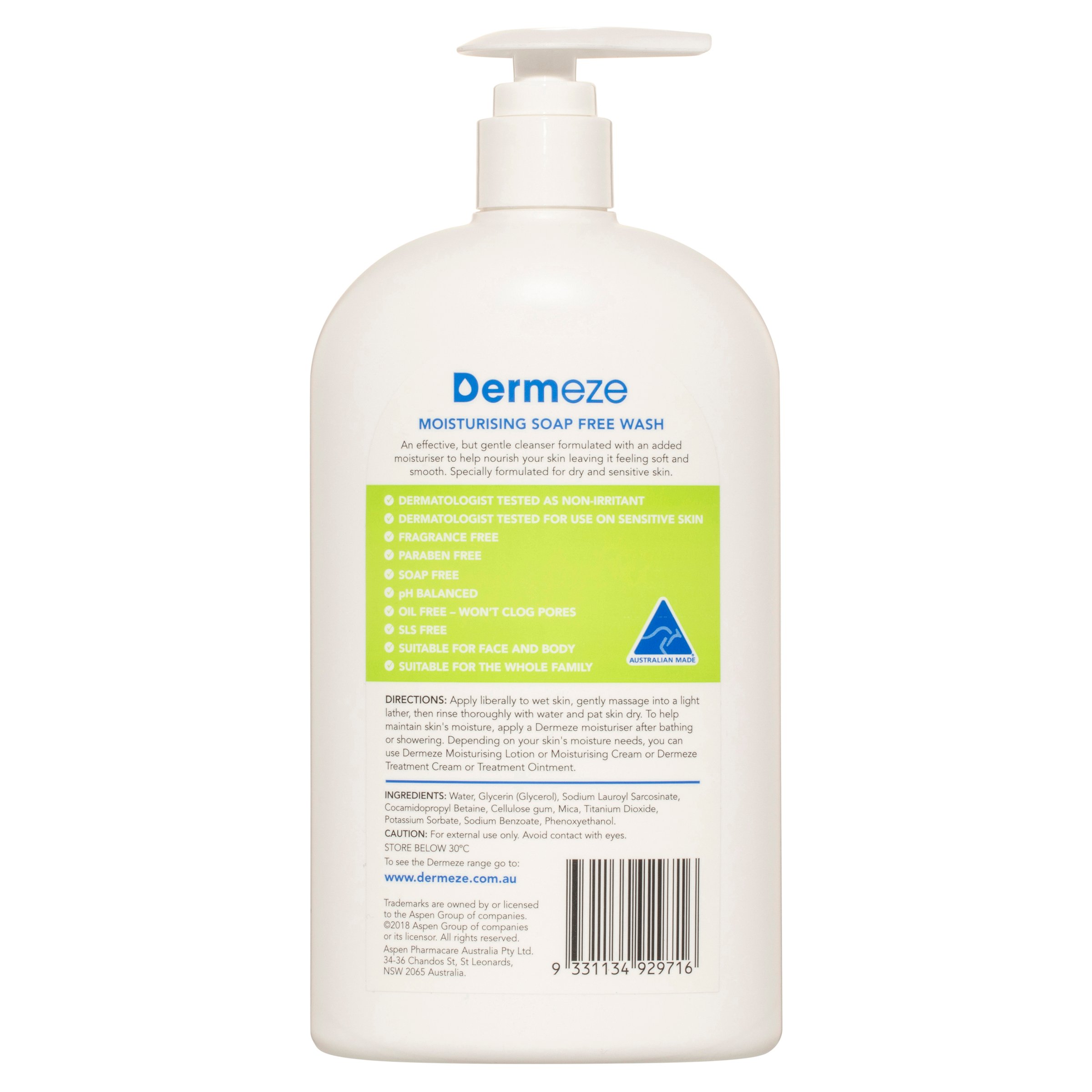 Dermeze Moisturising Soap Free Wash 500ml - Image 2