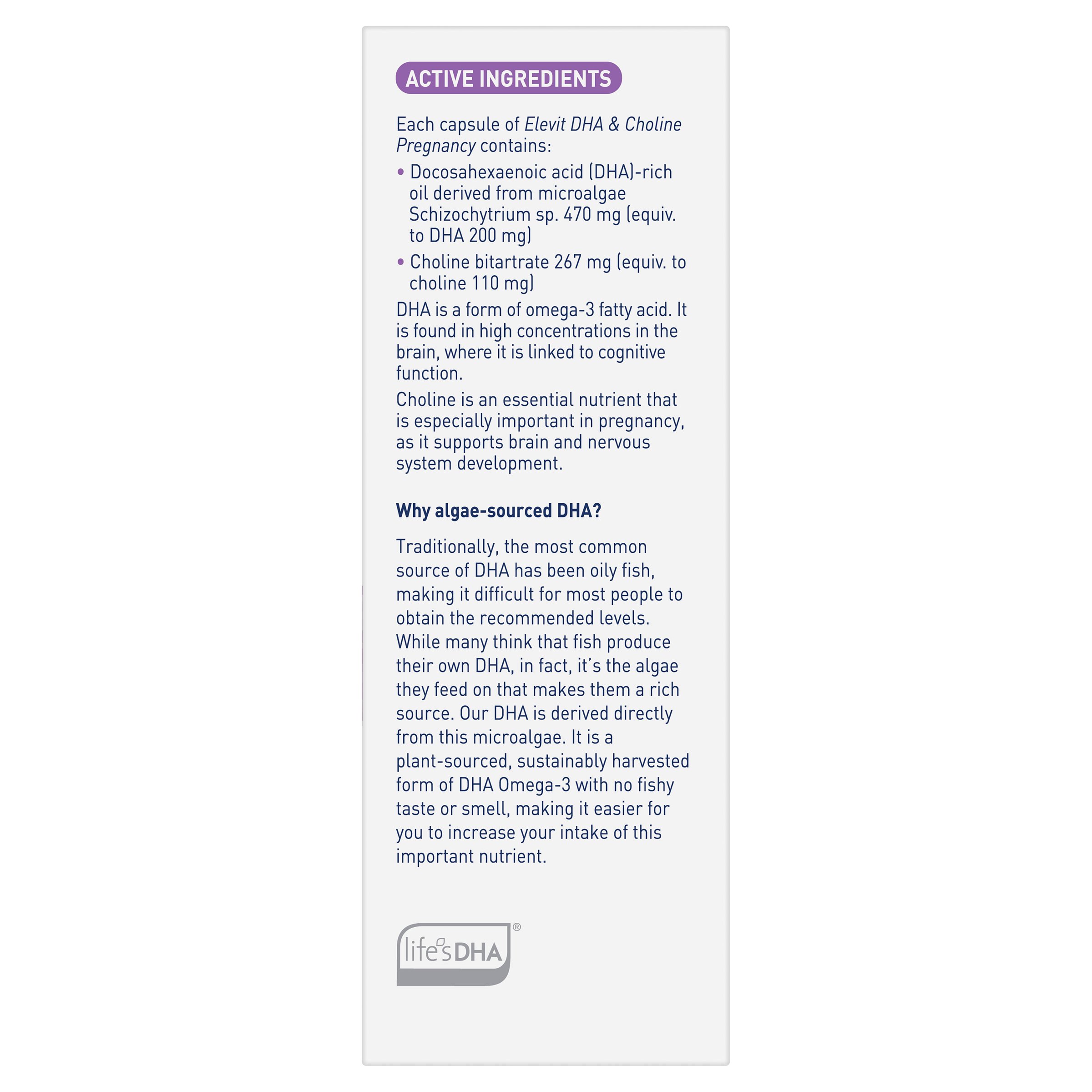 Elevit DHA & Choline For Pregnancy 60 capsules - Image 3