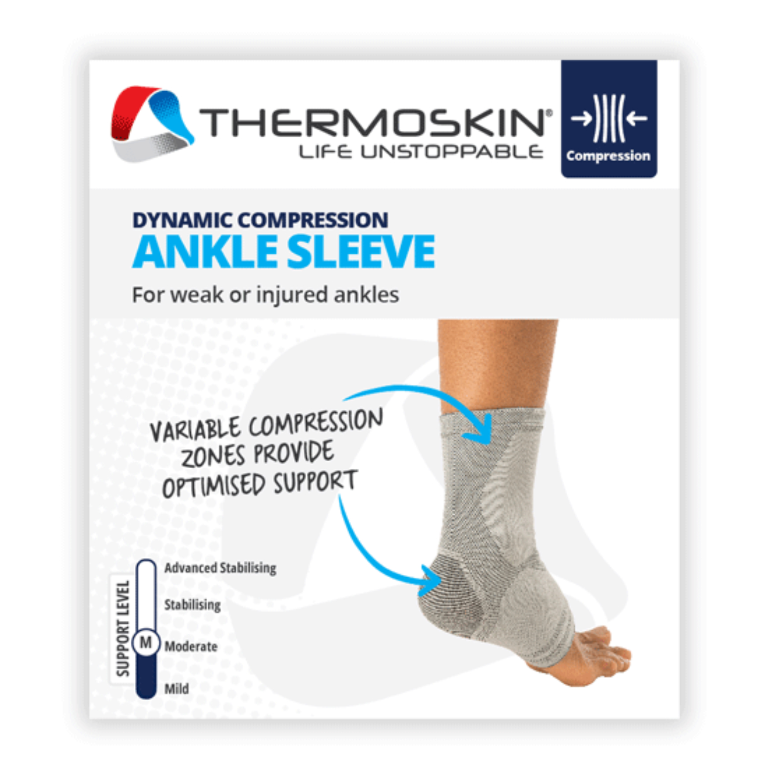 Thermoskin Dynamic Compression Ankle Sleeve Small/Medium 1 each - Image 2