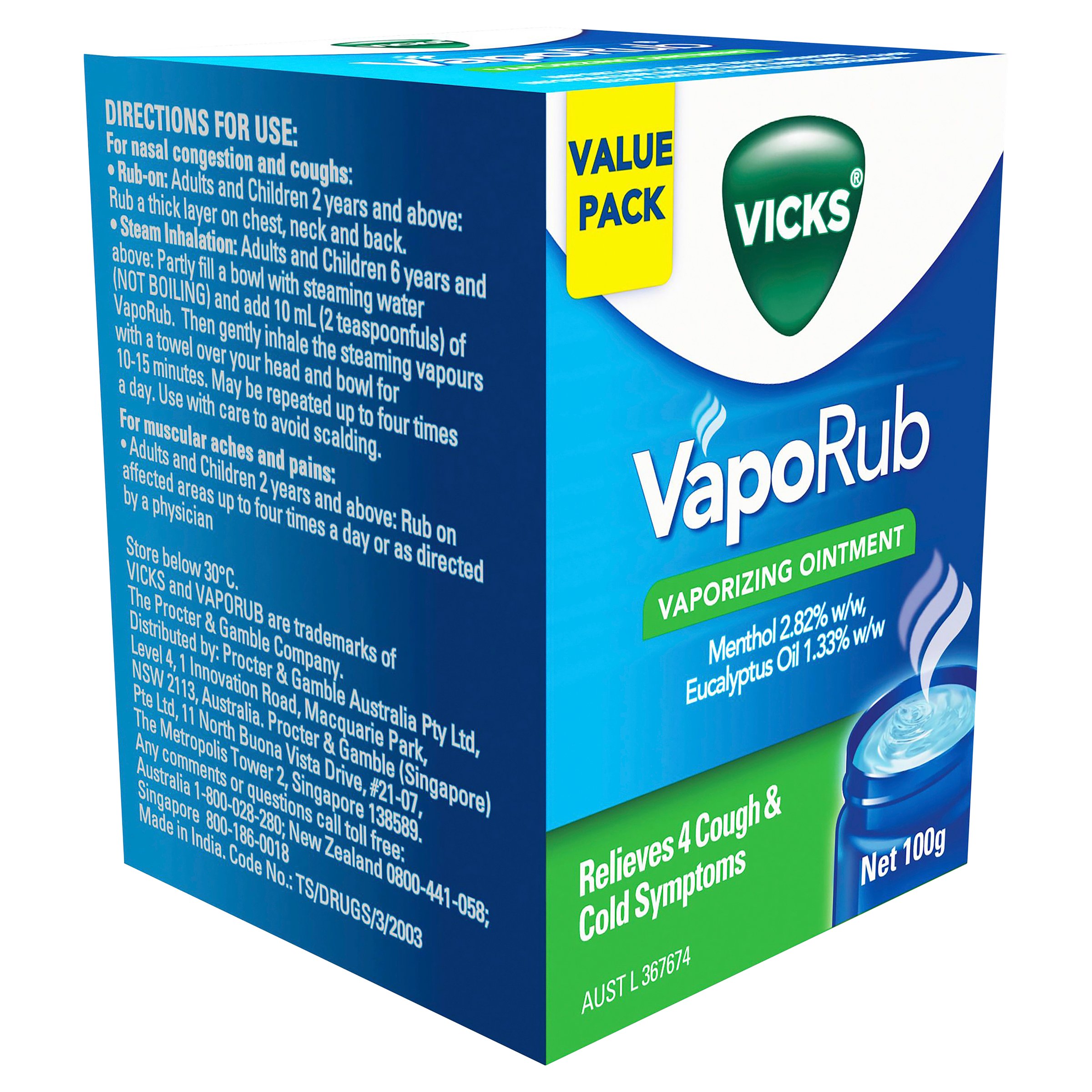 Vicks VapoRub Vaporizing Ointment 100g - Image 9