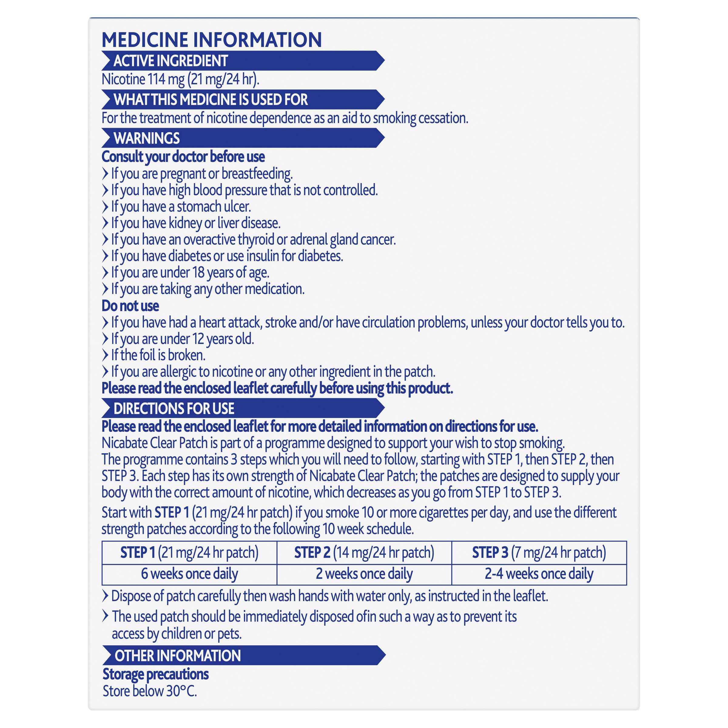 Nicabate Clear Patch 21mg Step 1 - 14 patches - Image 2