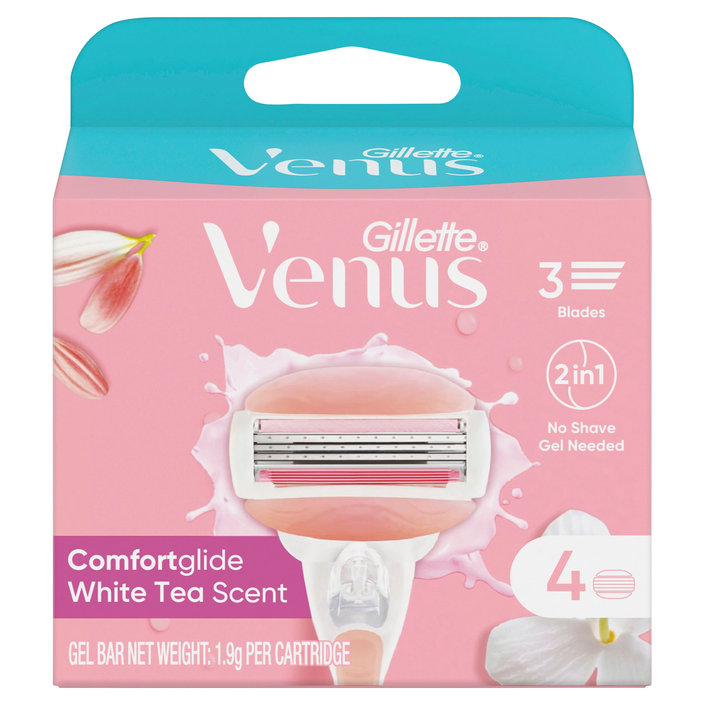 Gillette Venus Comfortglide White Tea Cartridge 4 pack - Image 1