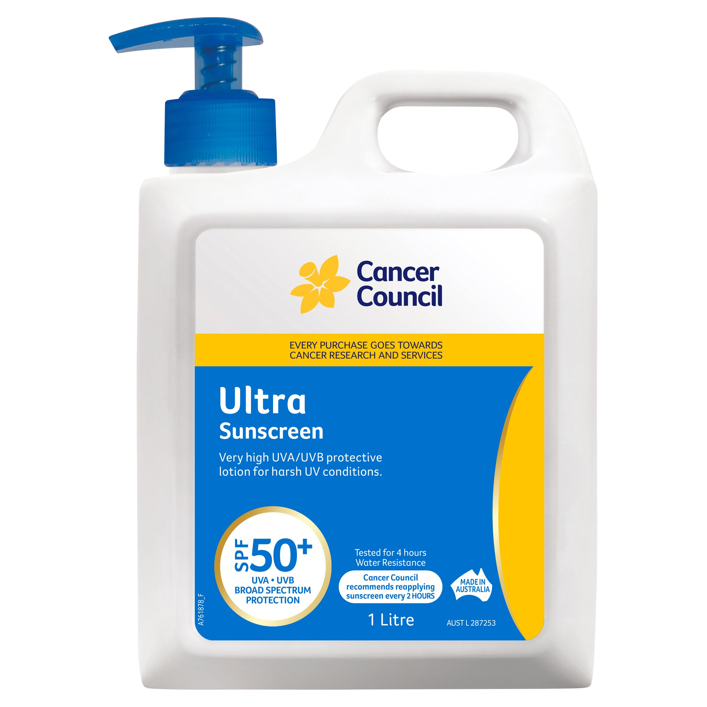 Cancer Council Ultra Sunscreen SPF50+ - 1 litre - Image 1
