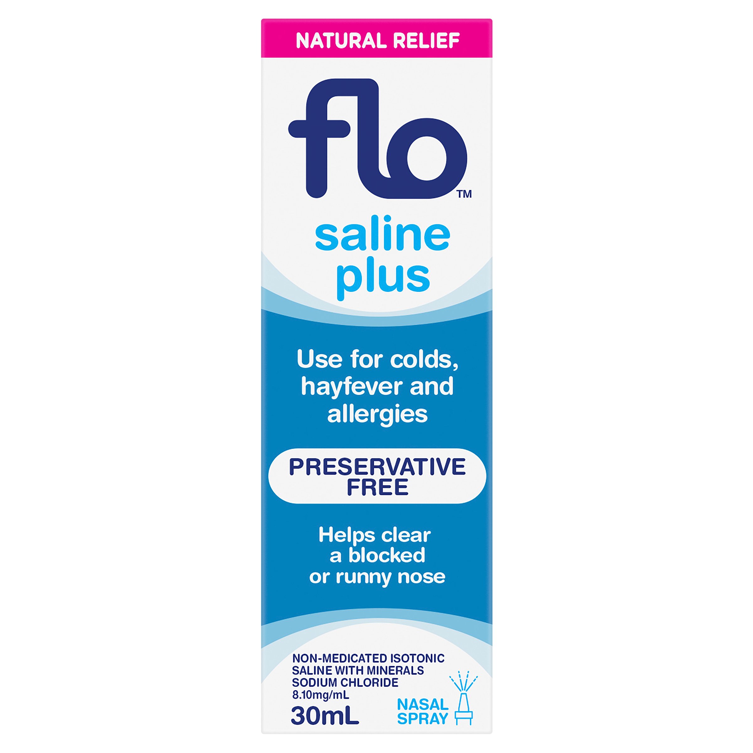 FLO Saline Plus Nasal Spray 30ml - Image 1