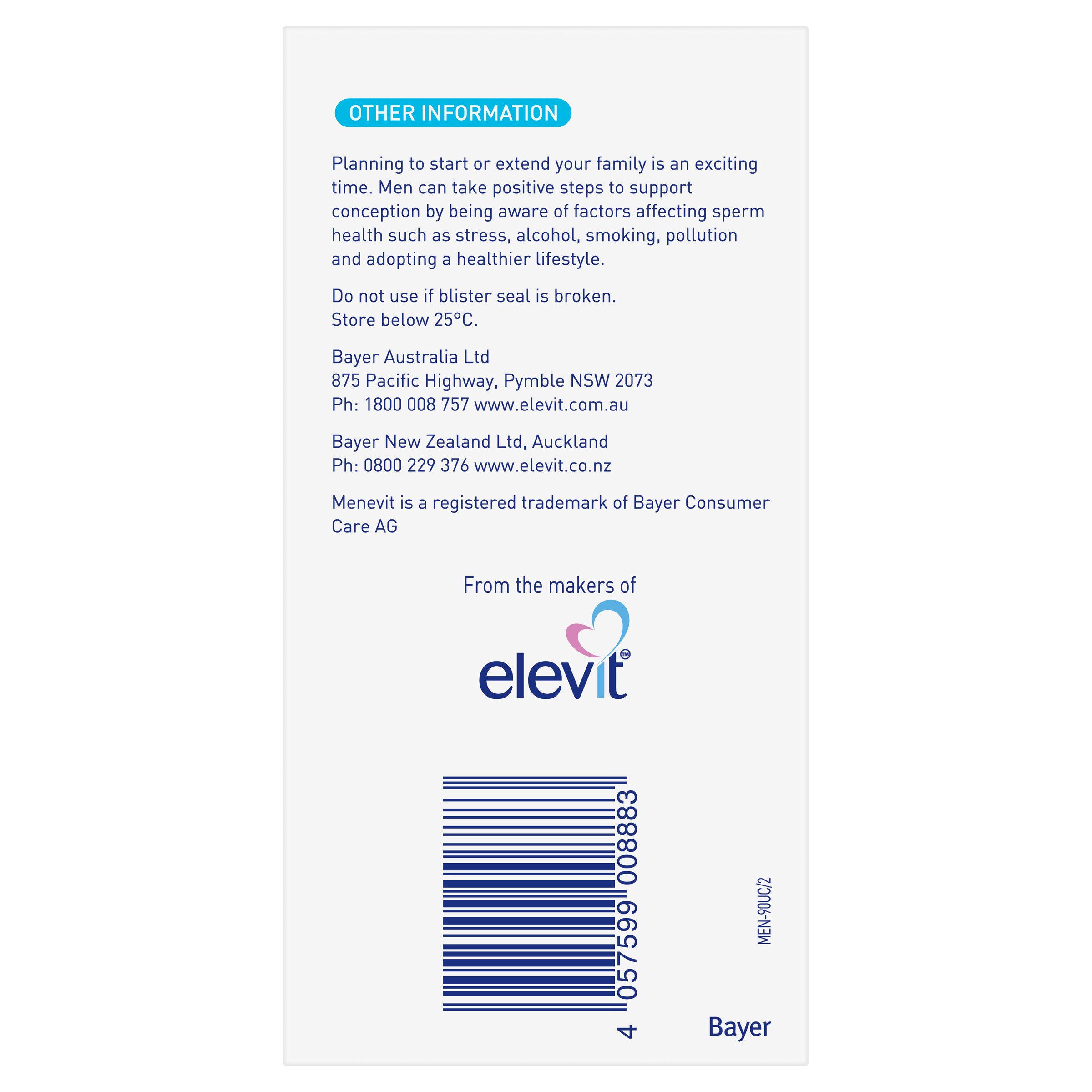 Menevit Pre-Conception & Sperm Health 90 capsules - Image 3