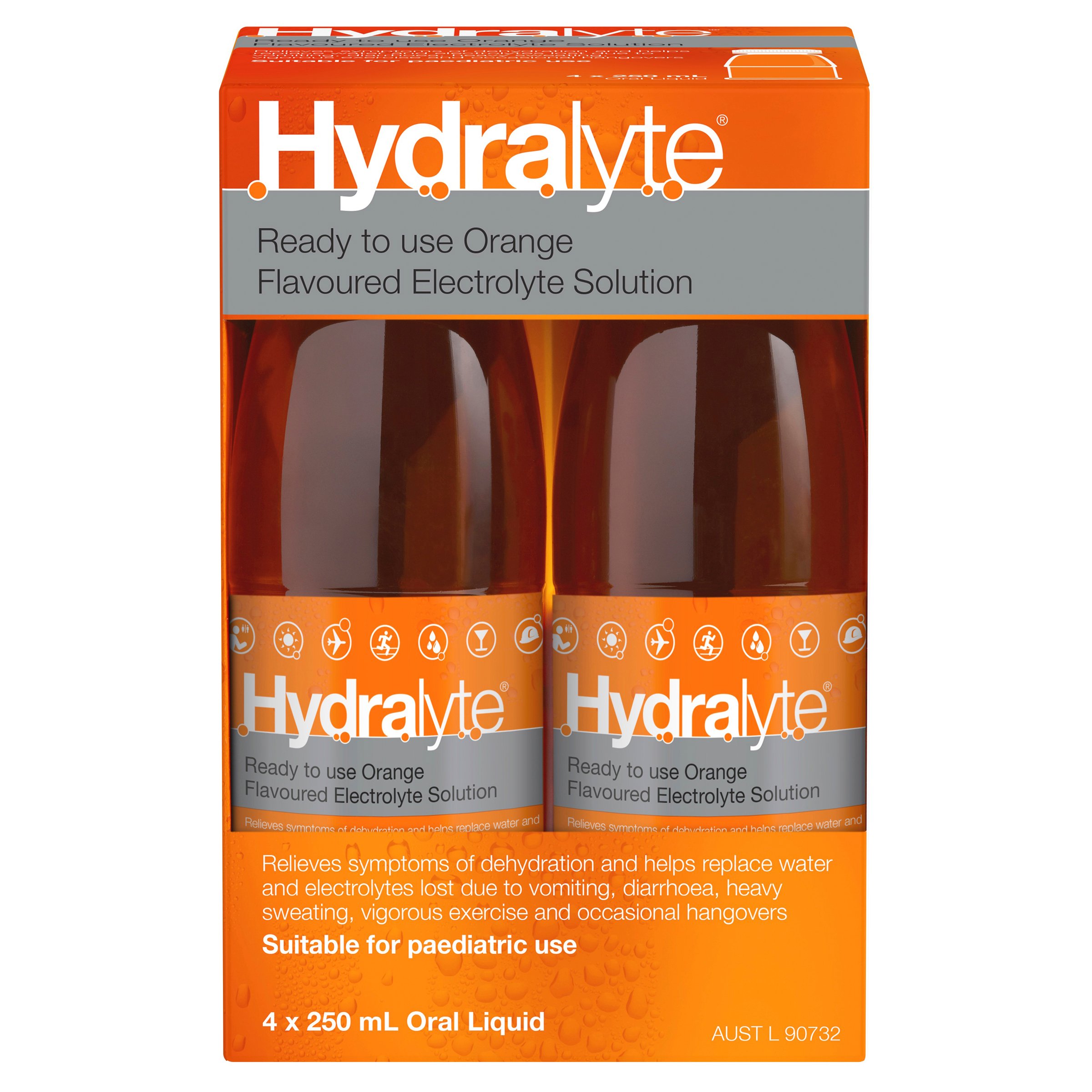 Hydralyte Ready to Use Liquid Orange Flavoured 250ml - 4 pack - Image 7