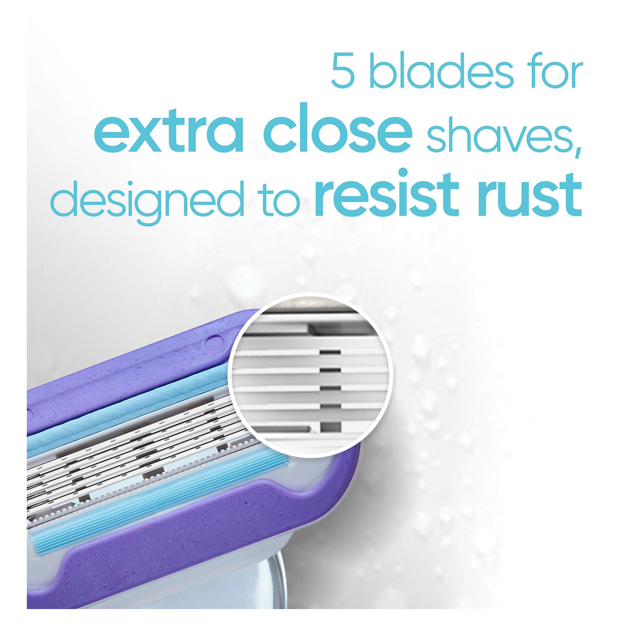 Gillette Venus Deluxe Smooth Swirl & Platinum Women's Razor Blade Refills 4 pack - Image 3